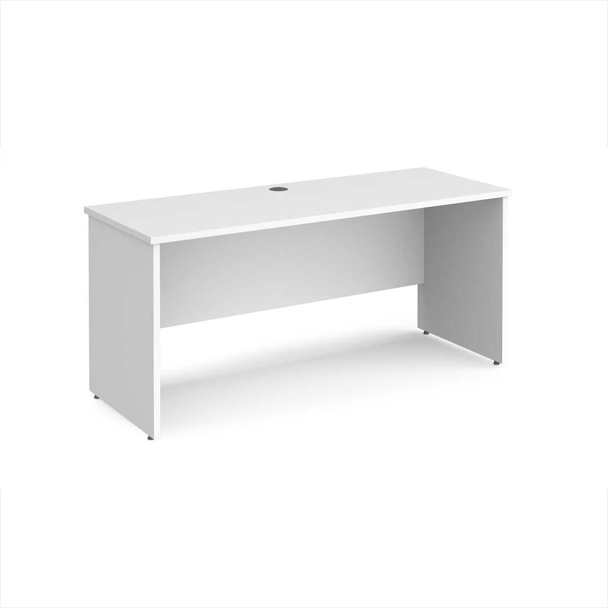 Maestro 25 straight desk 1600mm x 600mm - White Top with panel end leg - view 1