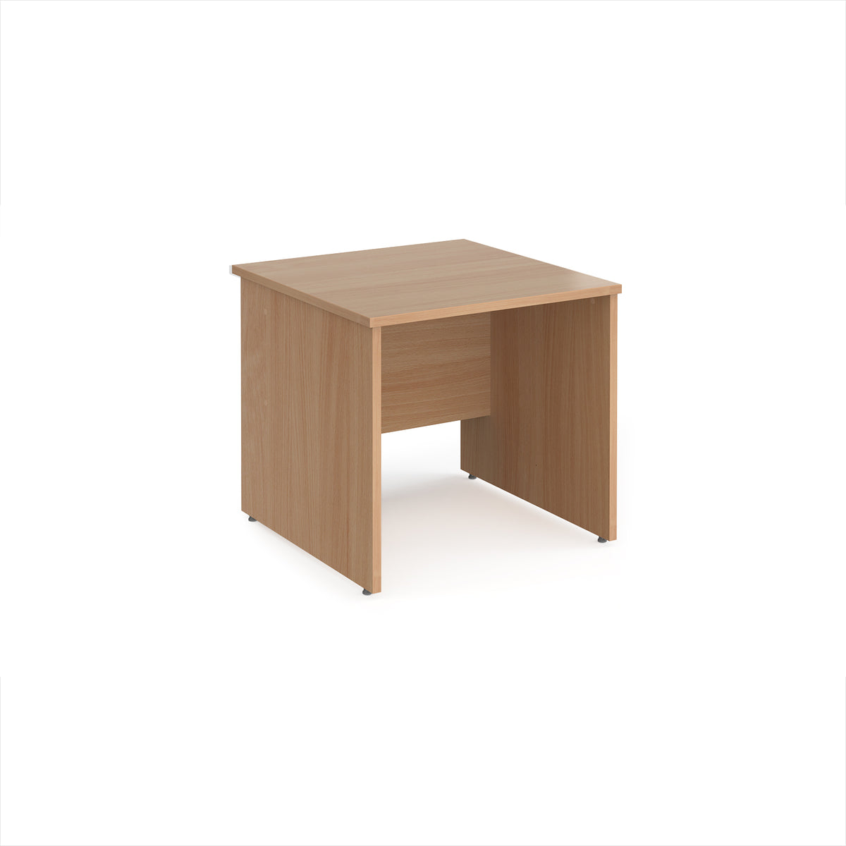 Maestro 25 straight desk 800mm x 800mm - Beech top with panel end leg - view 1