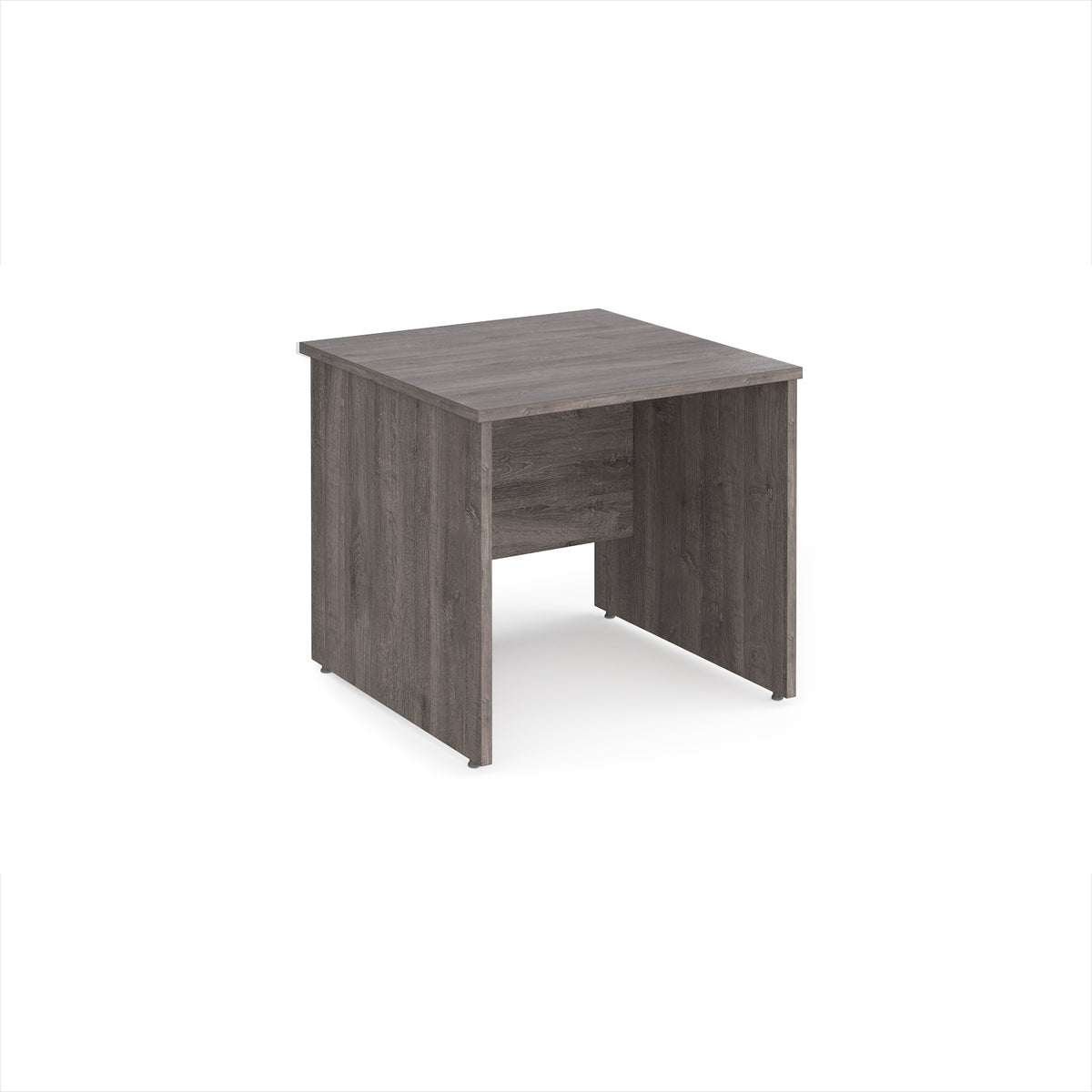 Maestro 25 straight desk 800mm x 800mm - Grey Oak Top with panel end leg - view 1