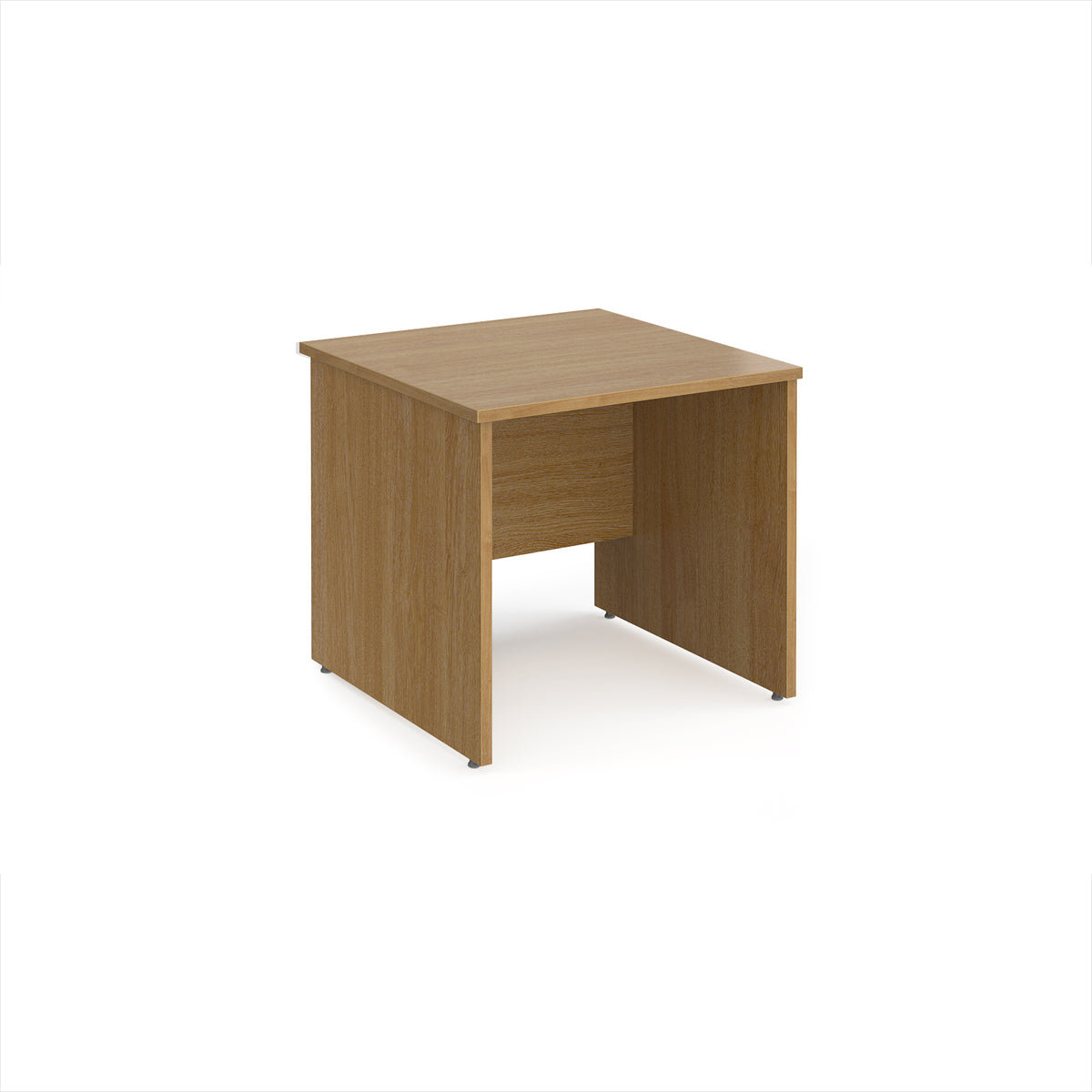 Maestro 25 straight desk 800mm x 800mm - Oak Top with panel end leg - view 1