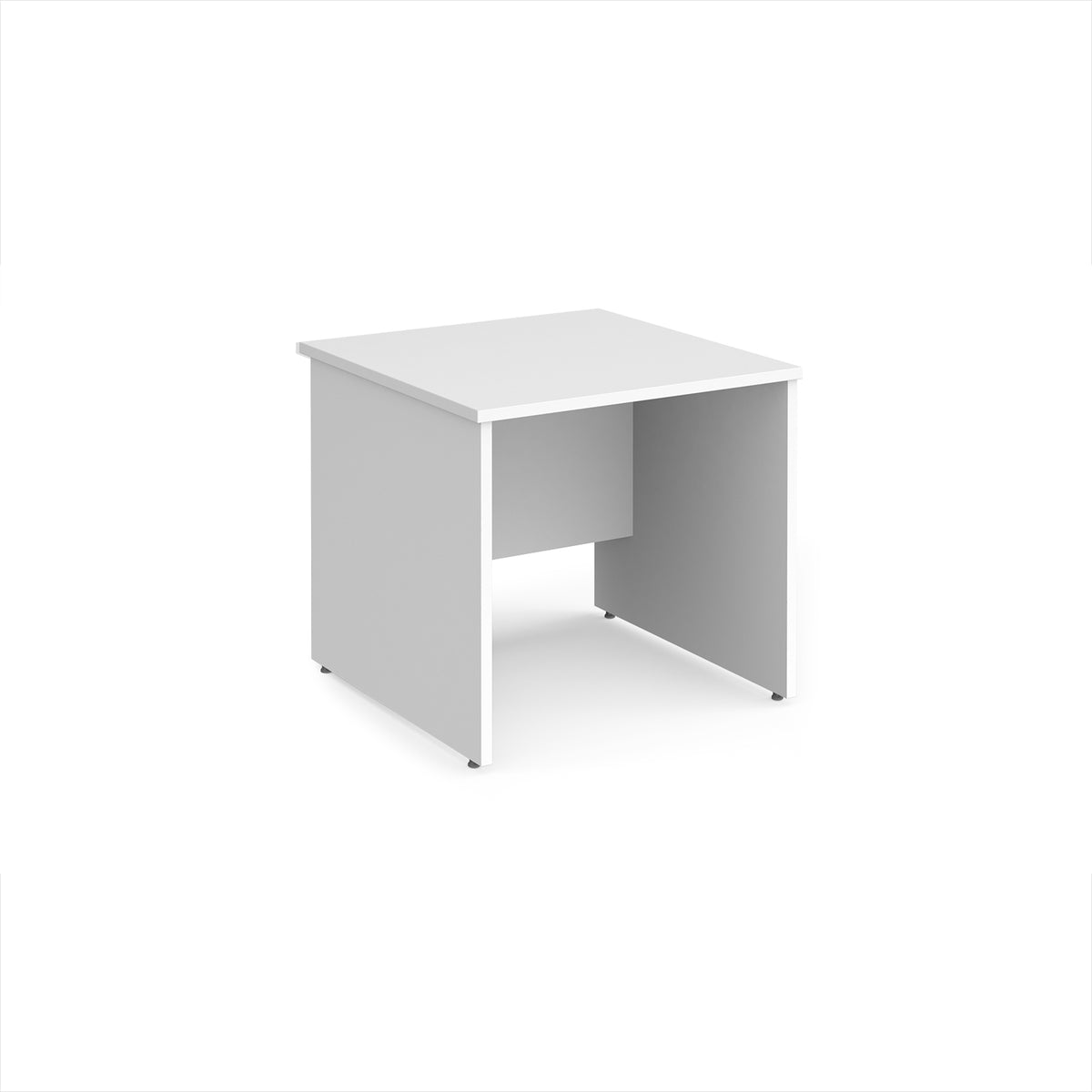 Maestro 25 straight desk 800mm x 800mm - White Top with panel end leg - view 1