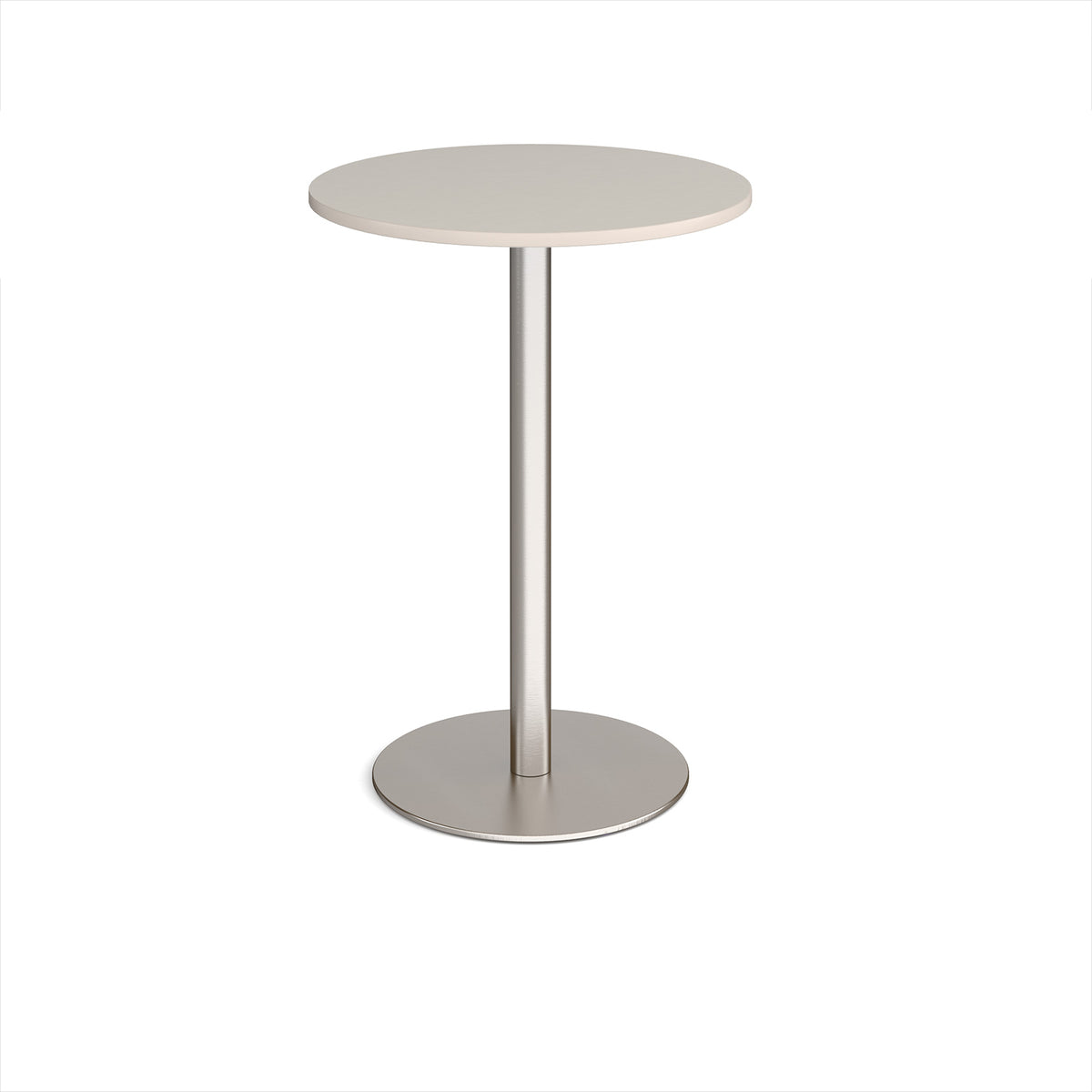 Monza circular poseur table with flat round brushed steel base 800mm -  Light Grey - view 1