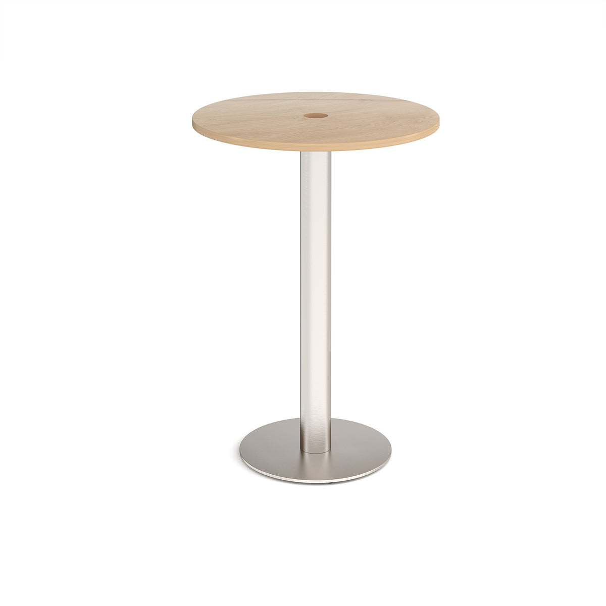 Monza circular poseur table 800mm with central circular cutout 80mm - Kendal oak - view 1