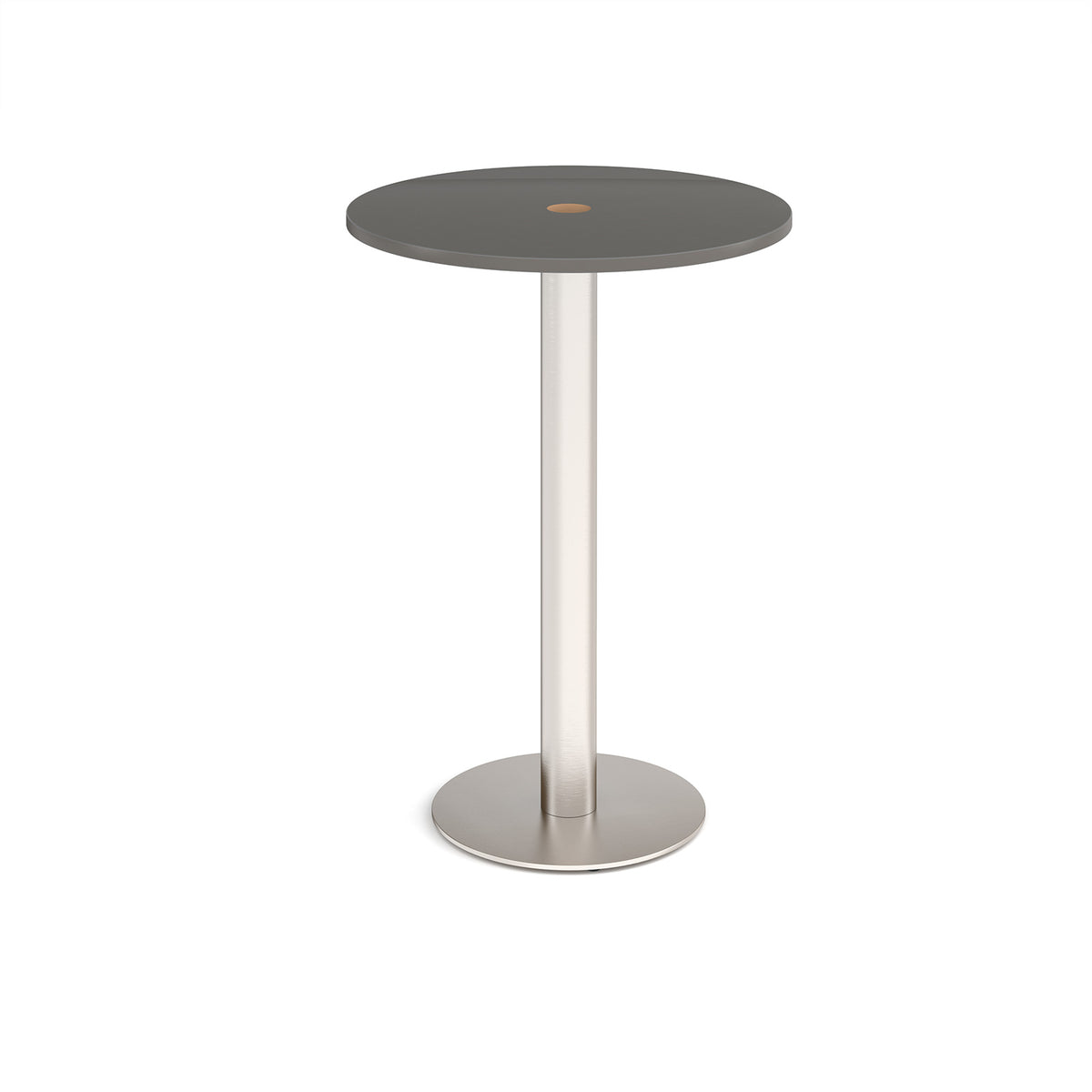 Monza circular poseur table 800mm with central circular cutout 80mm - Onyx Grey - view 1