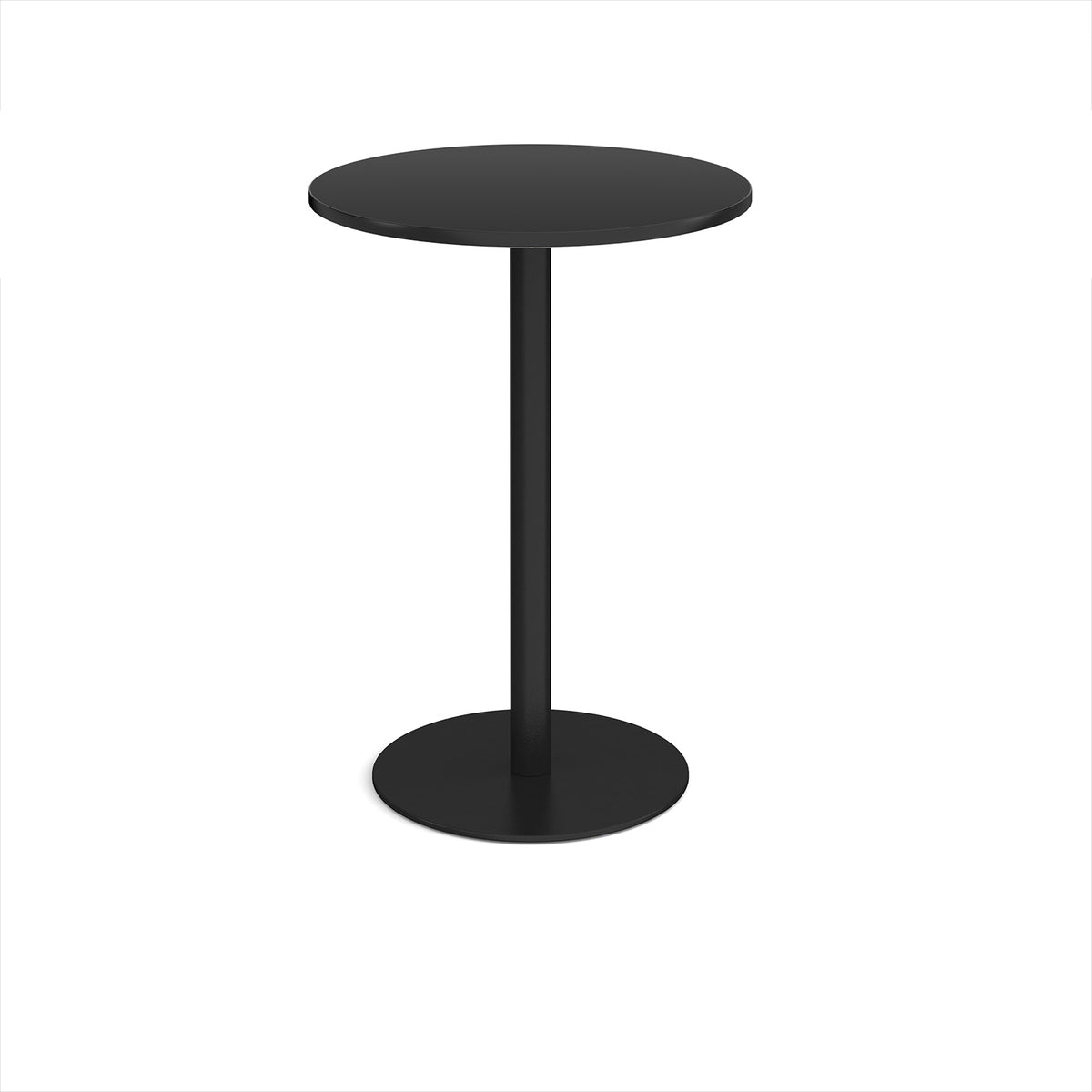 Monza circular poseur table with flat round black base 800mm - Black - view 1
