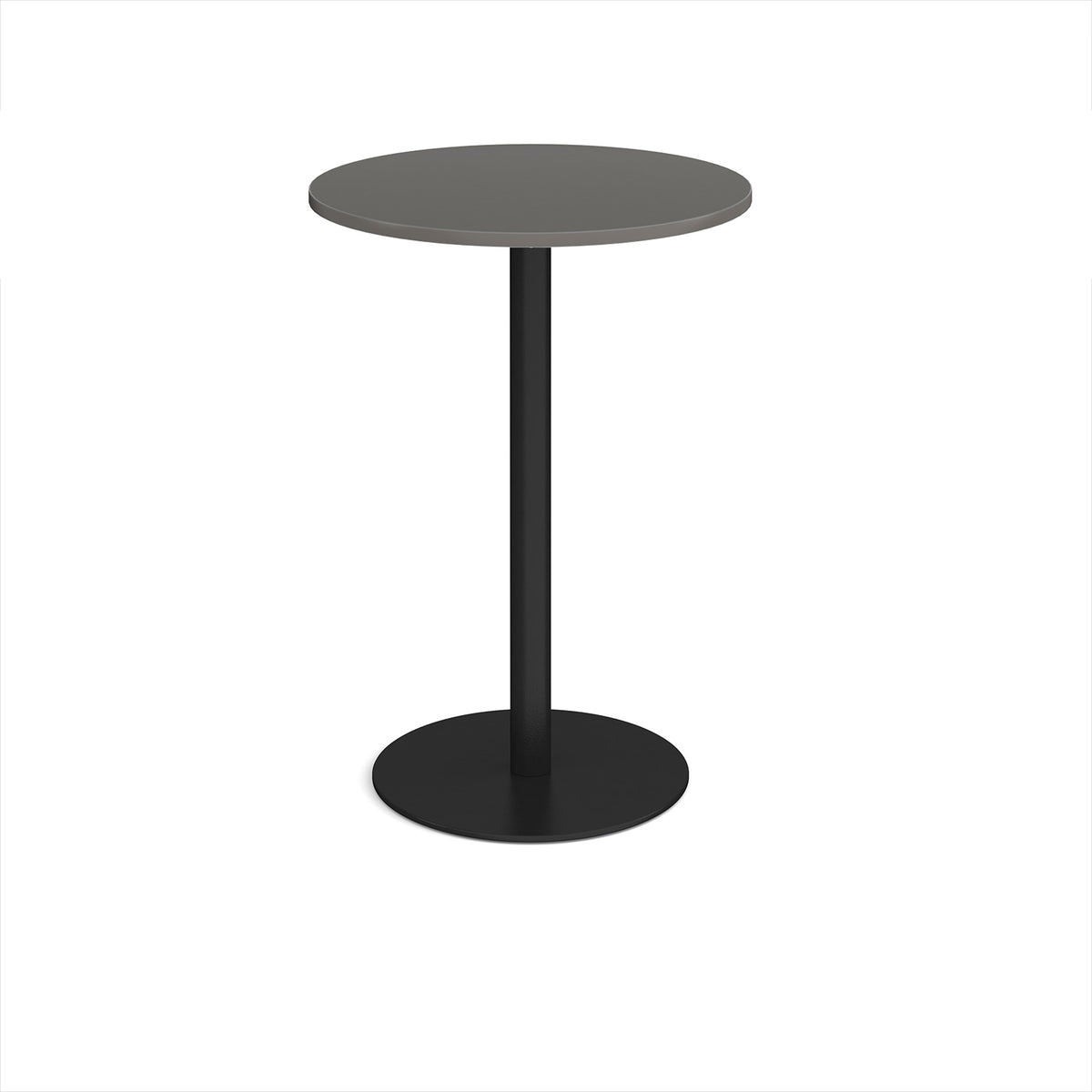 Monza circular poseur table with flat round black base 800mm - Onyx Grey - view 1