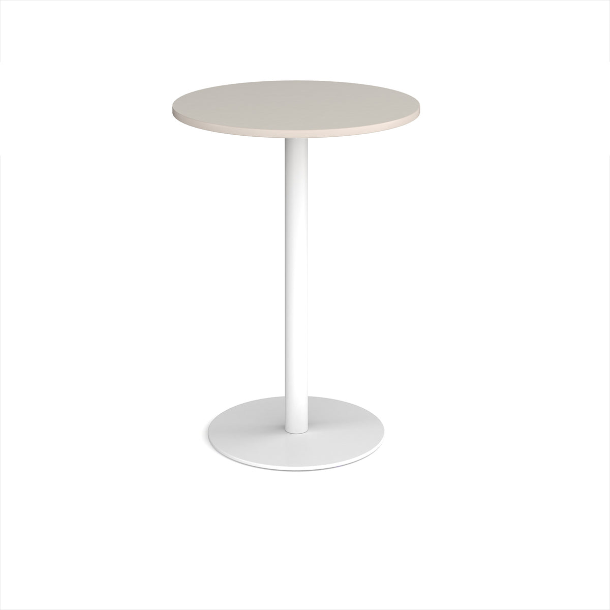 Monza circular poseur table with flat round white base 800mm -  Light Grey - view 1