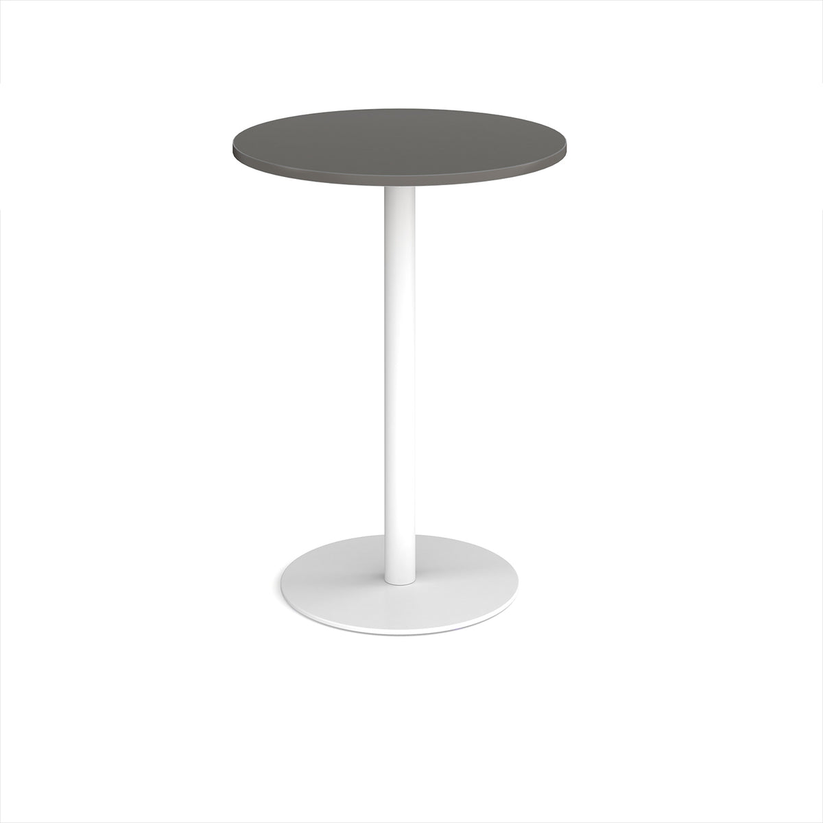 Monza circular poseur table with flat round white base 800mm - Onyx Grey - view 1