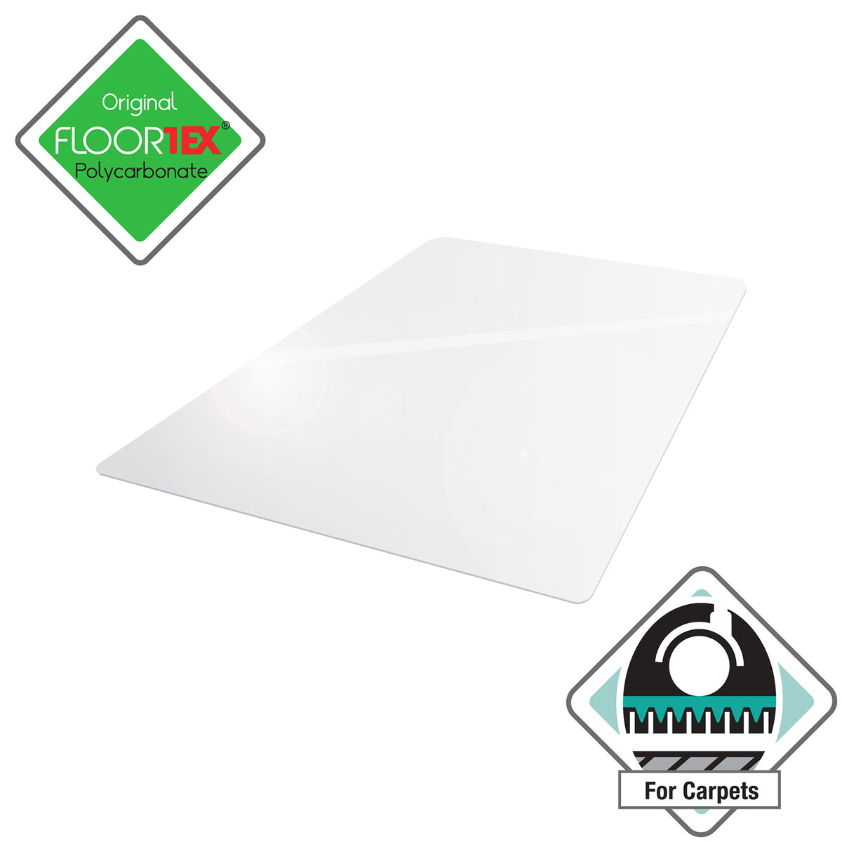 Mural polycarbonate low pile carpet clear chair mat 1200 x 900mm - view 1