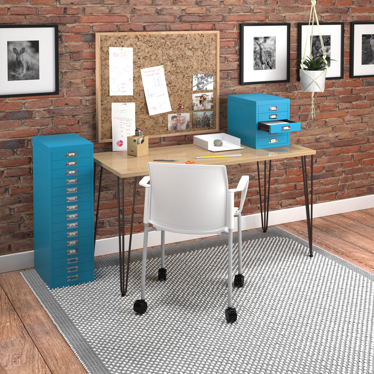 Bisley multi drawers with 10 drawers - blue - view 2