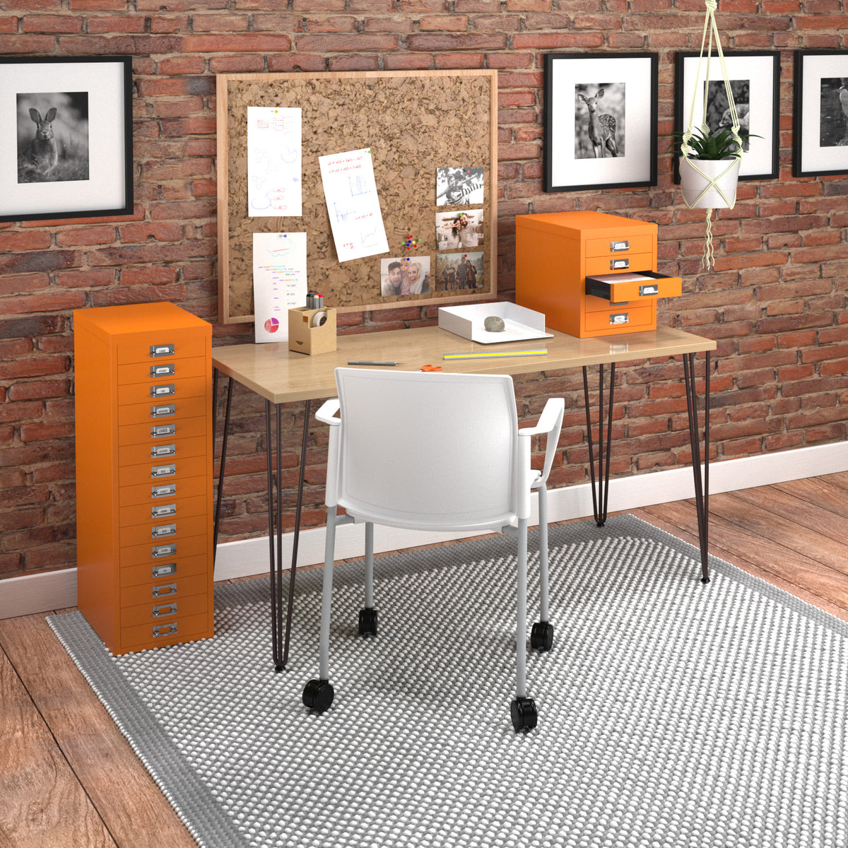 Bisley multi drawers with 10 drawers - orange - view 2