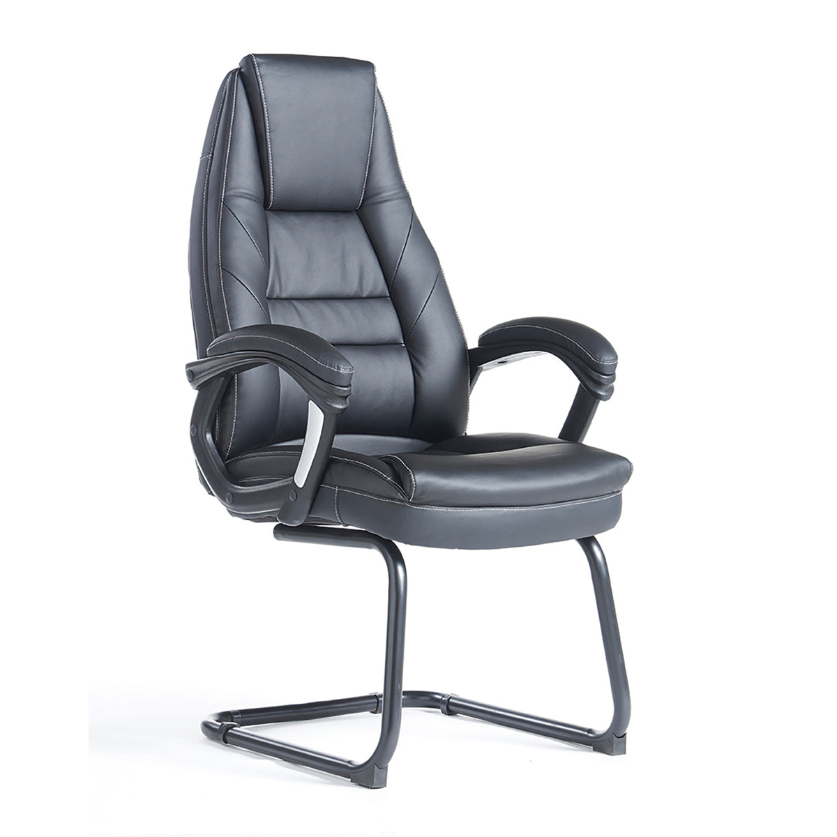 Noble executive visitors chair - black faux leather - view 1