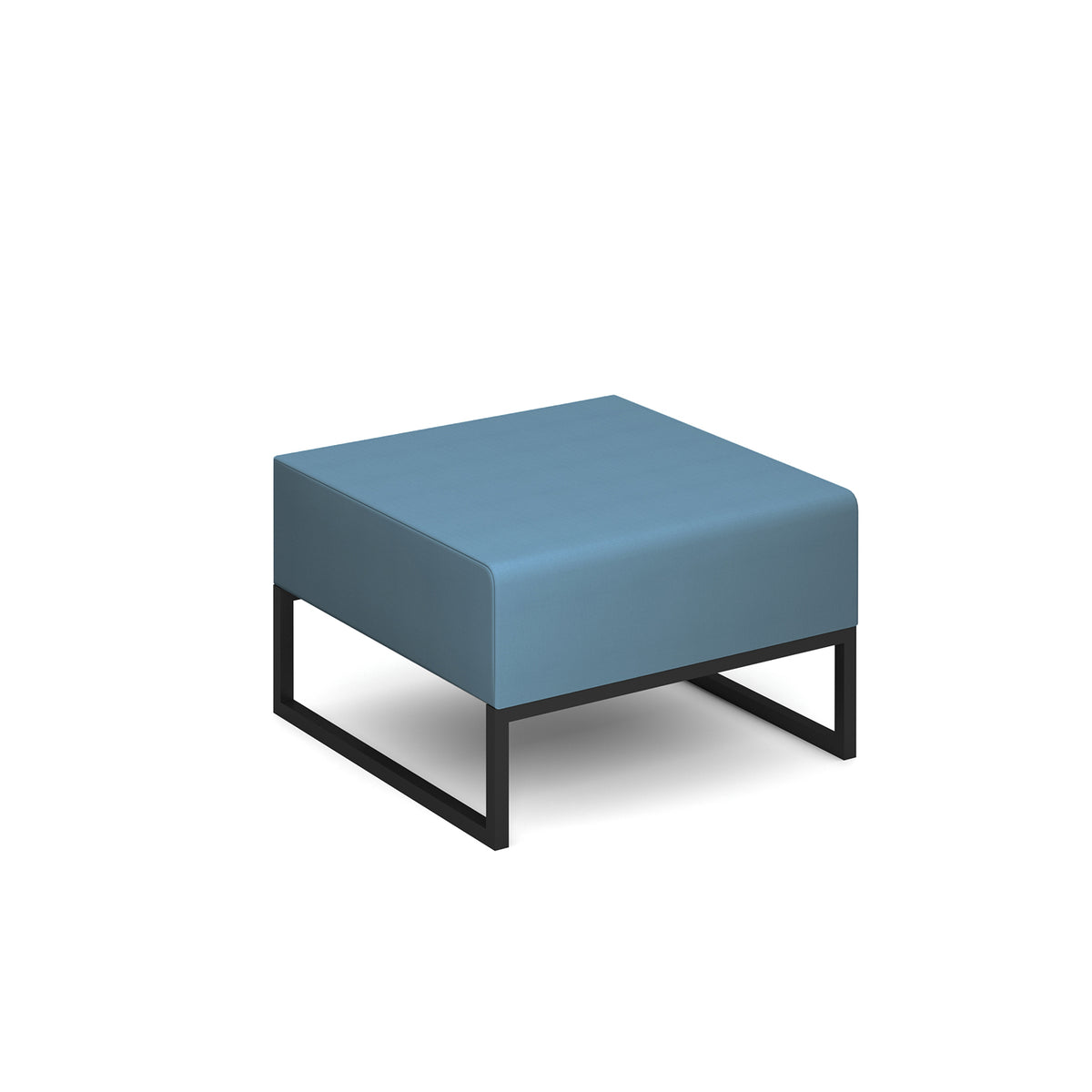 Nera modular soft seating single bench with black frame - view 1