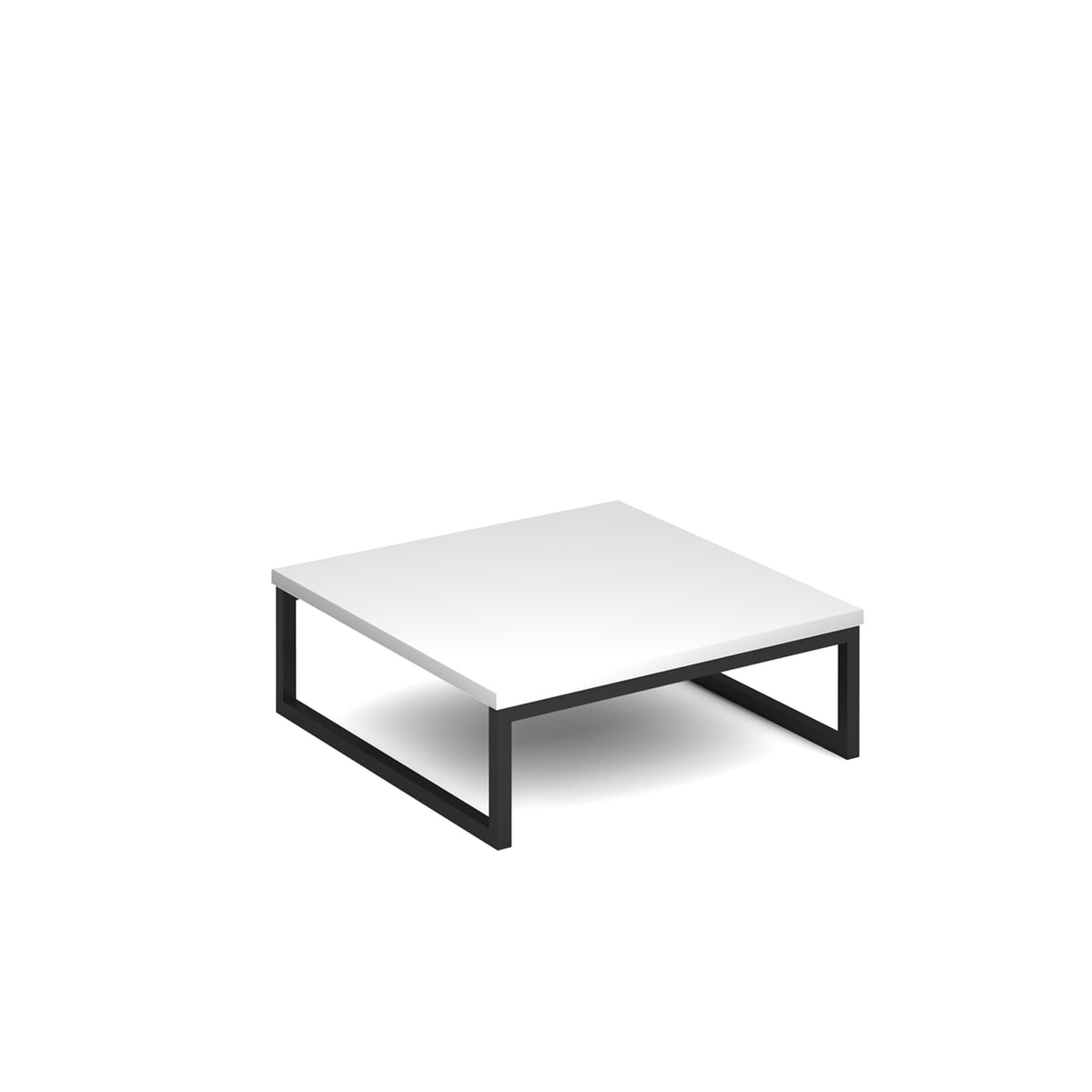 Nera square coffee table 700mm x 700mm with black frame - white - view 1
