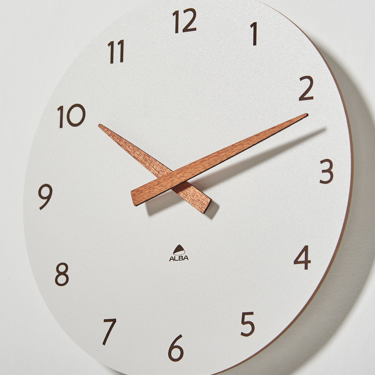 Orbit wall clock 300mm - Walnut & White - view 3