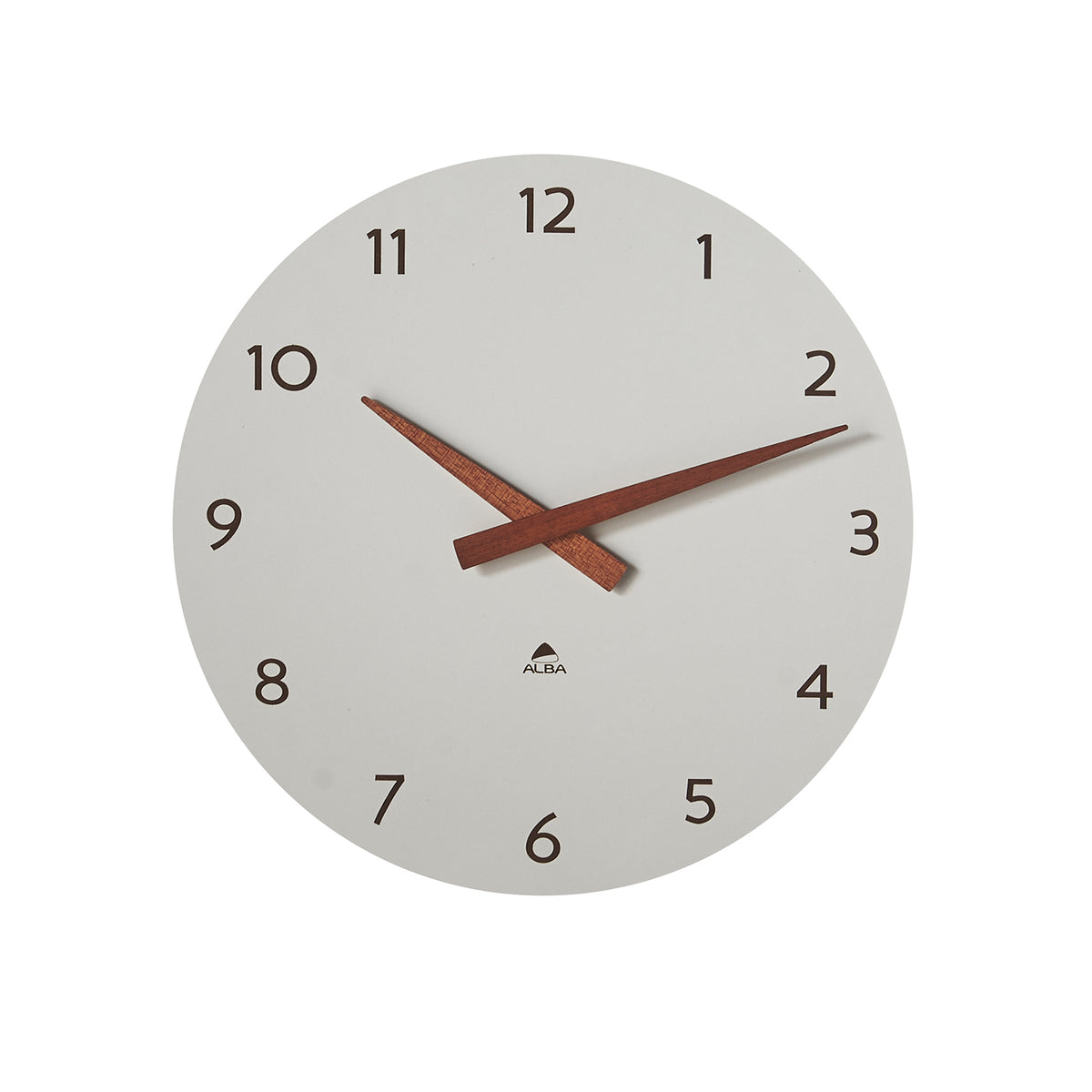 Orbit wall clock 300mm - Walnut & White - view 2