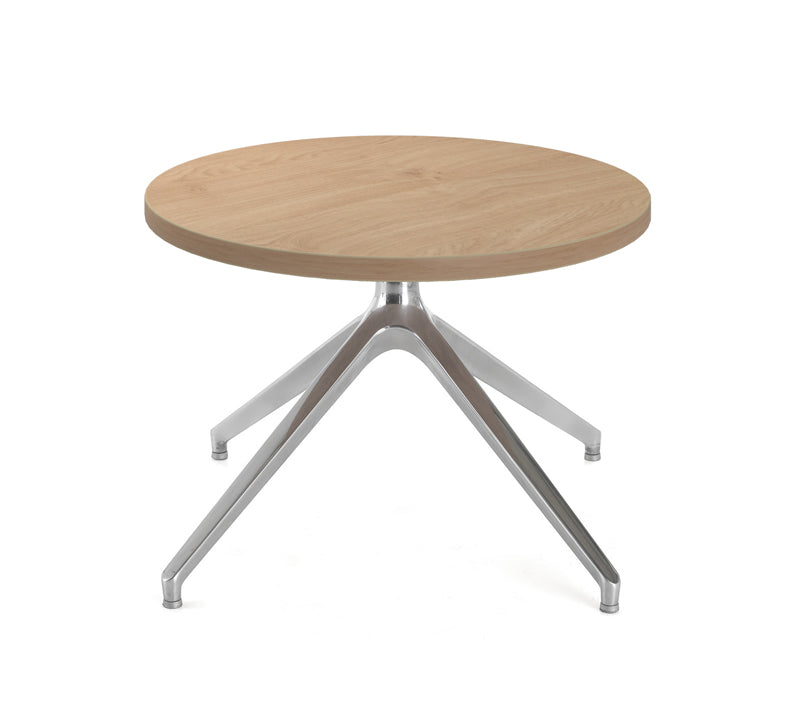 Otis coffee table 600mm diameter with chrome pyramid base - Kendal oak - view 1