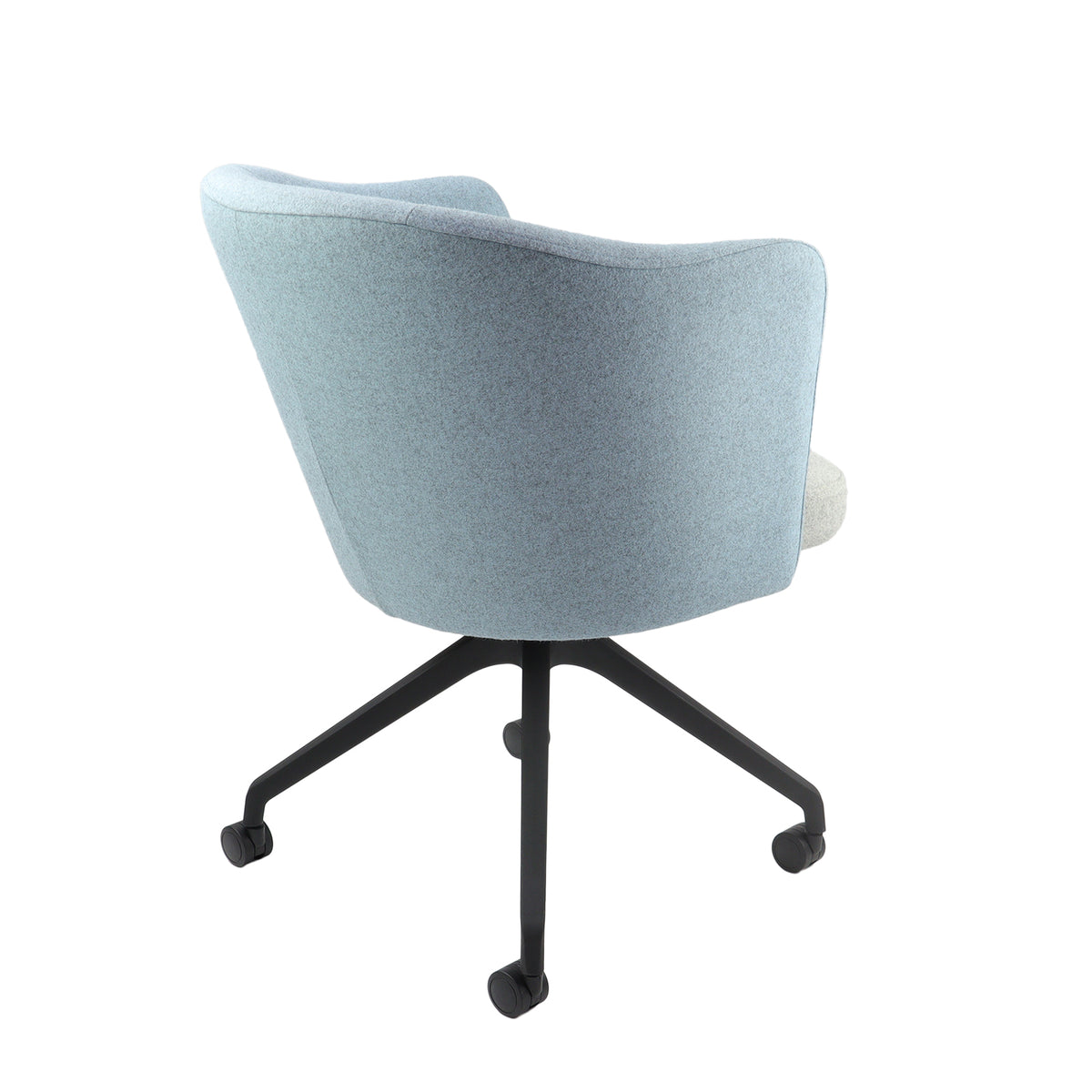 Otis single seater lounge chair with black pyramid base with castors - view 3