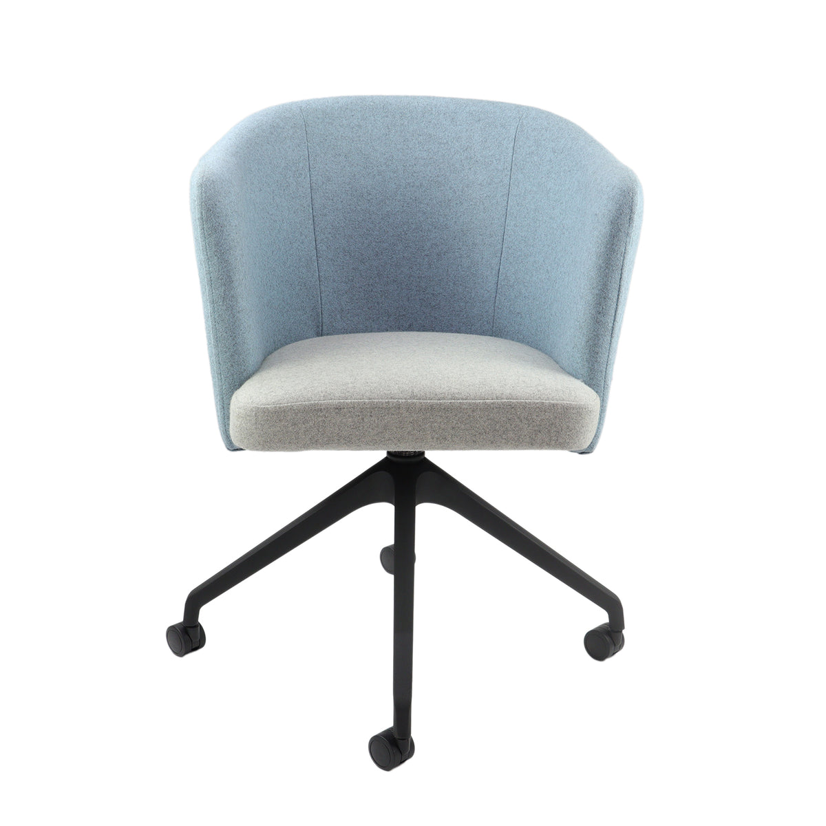 Otis single seater lounge chair with black pyramid base with castors - view 2