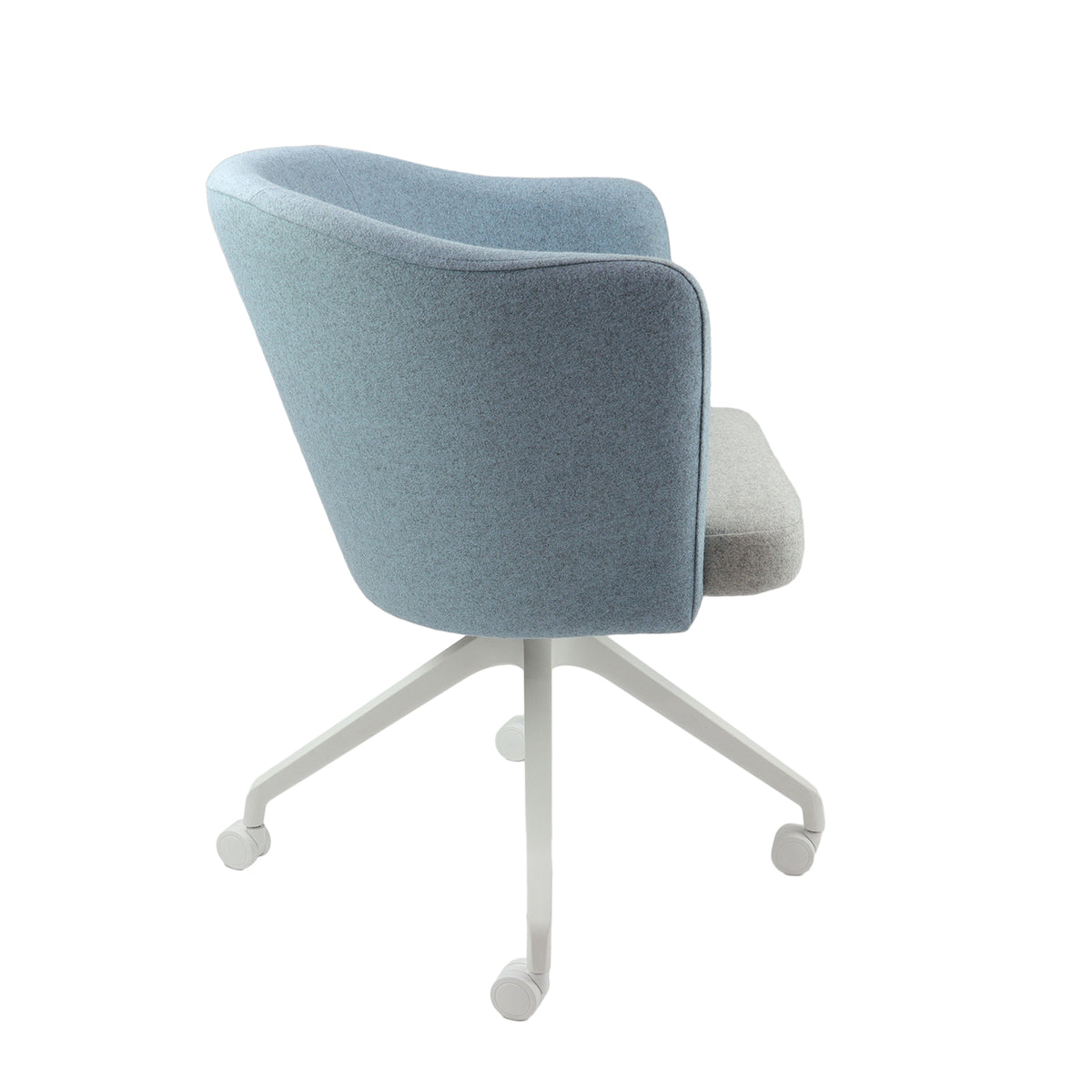 Otis single seater lounge chair with white pyramid base with castors - view 4