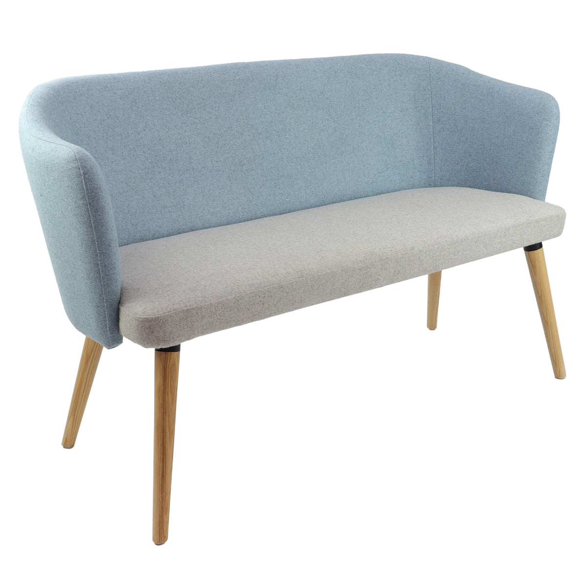 Otis two seater sofa with 4 oak wooden legs - view 1