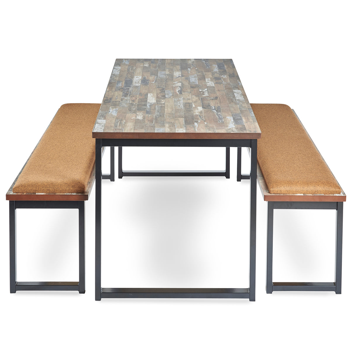 Otto benching solution low bench 1650mm wide - black frame, Kendal Oak Top - view 4