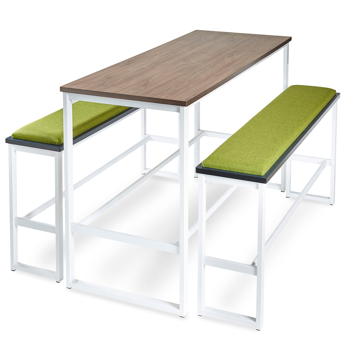 Otto Poseur benching solution dining table 1200mm wide  - black frame, Kendal Oak Top - view 3