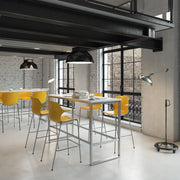 Roscoe high stool with chrome legs and plastic shell with arms - charcoal grey - view 2