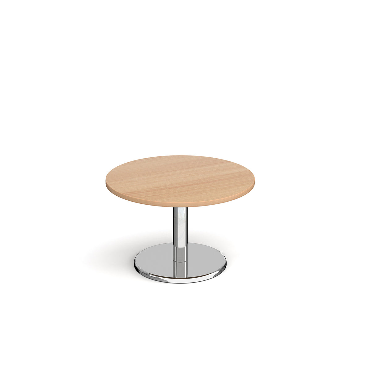 Pisa circular coffee table with round chrome base 800mm - Beech - view 1