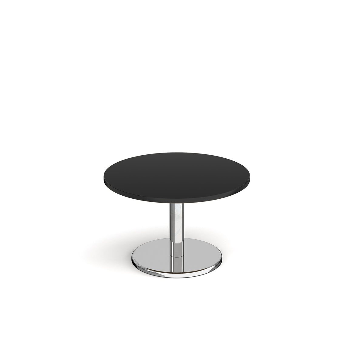 Pisa circular coffee table with round chrome base 800mm - Black - view 1