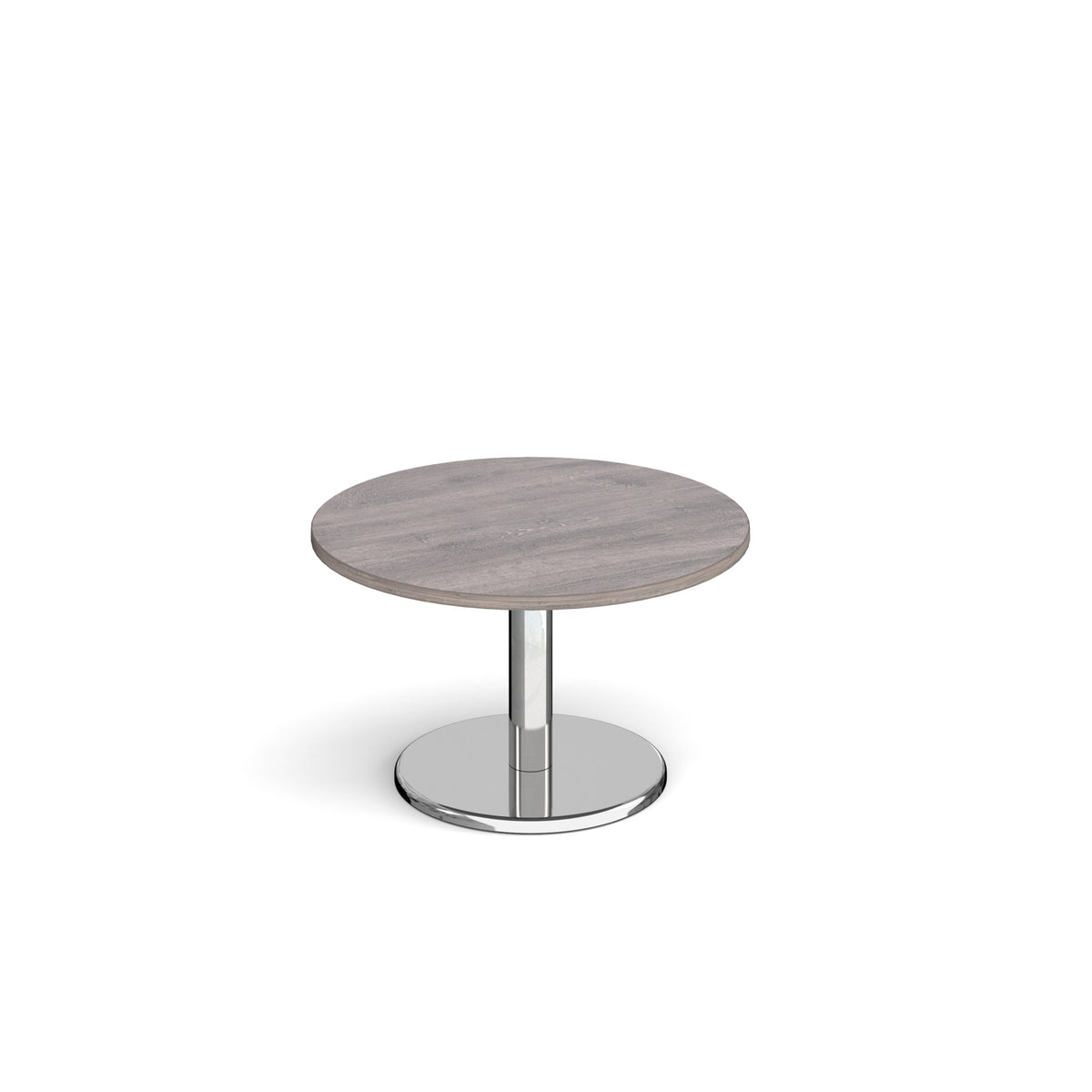 Pisa circular coffee table with round chrome base 800mm - Grey Oak - view 1