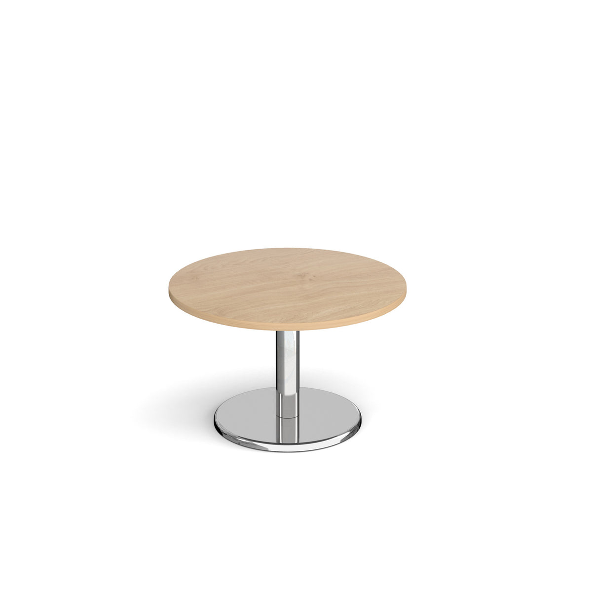 Pisa circular coffee table with round chrome base 800mm - Kendal oak - view 1