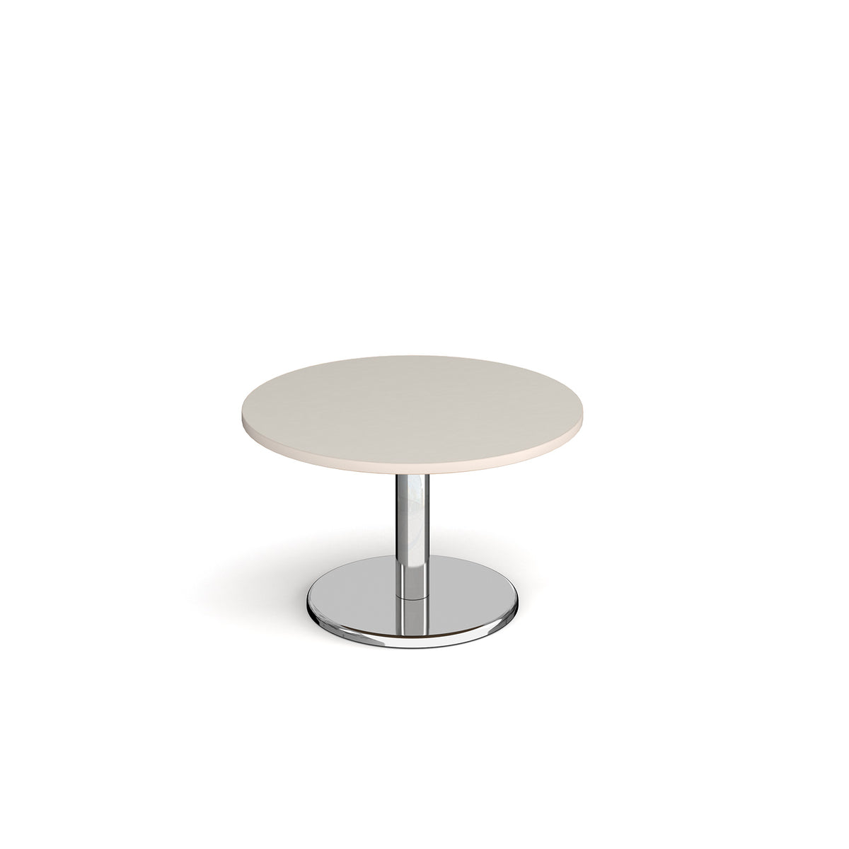 Pisa circular coffee table with round chrome base 800mm - Light Grey - view 1