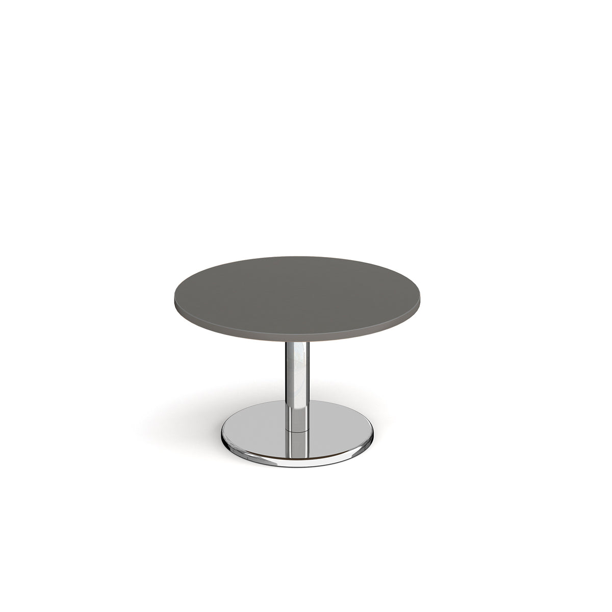 Pisa circular coffee table with round chrome base 800mm - Onyx Grey - view 1
