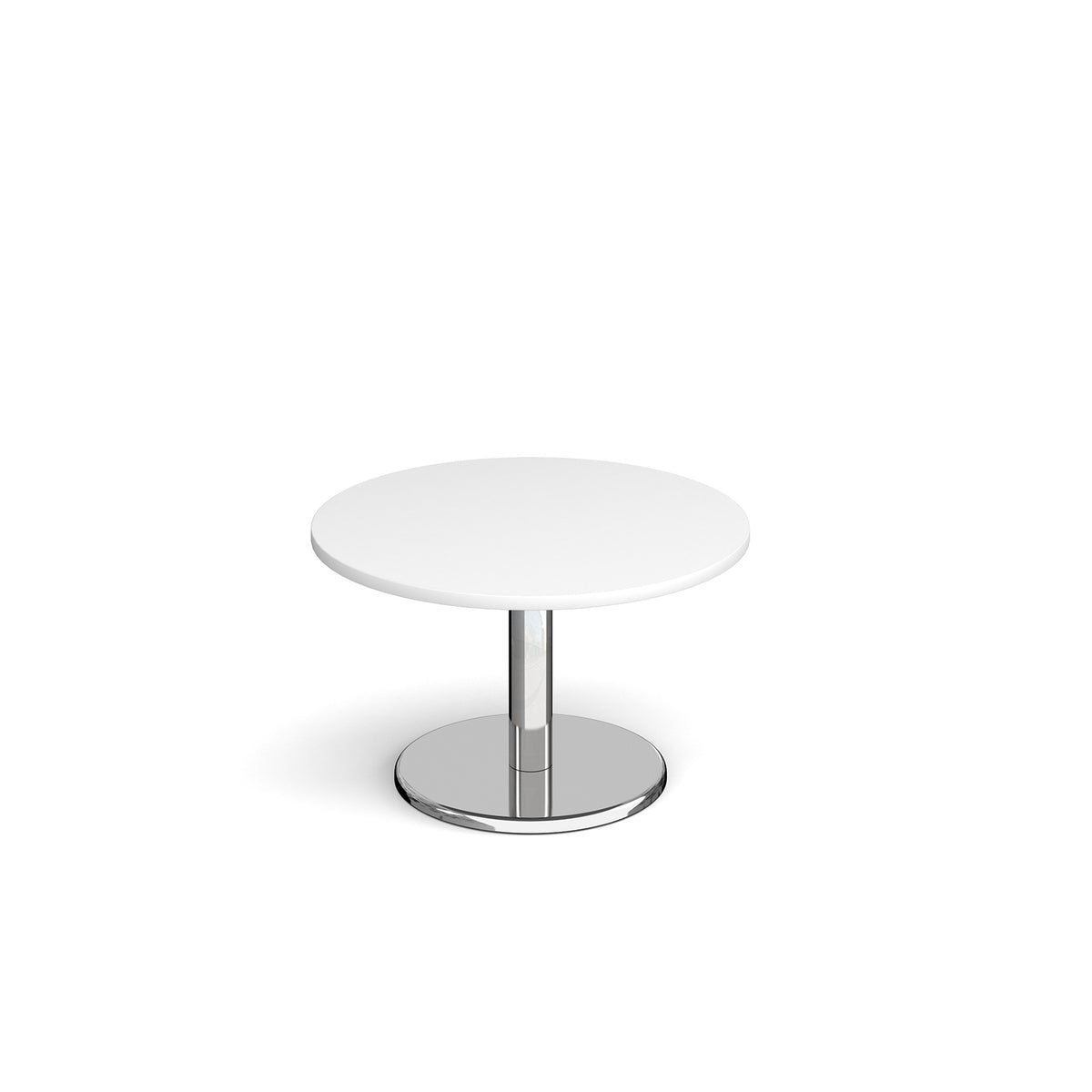Pisa circular coffee table with round chrome base 800mm - white - view 1