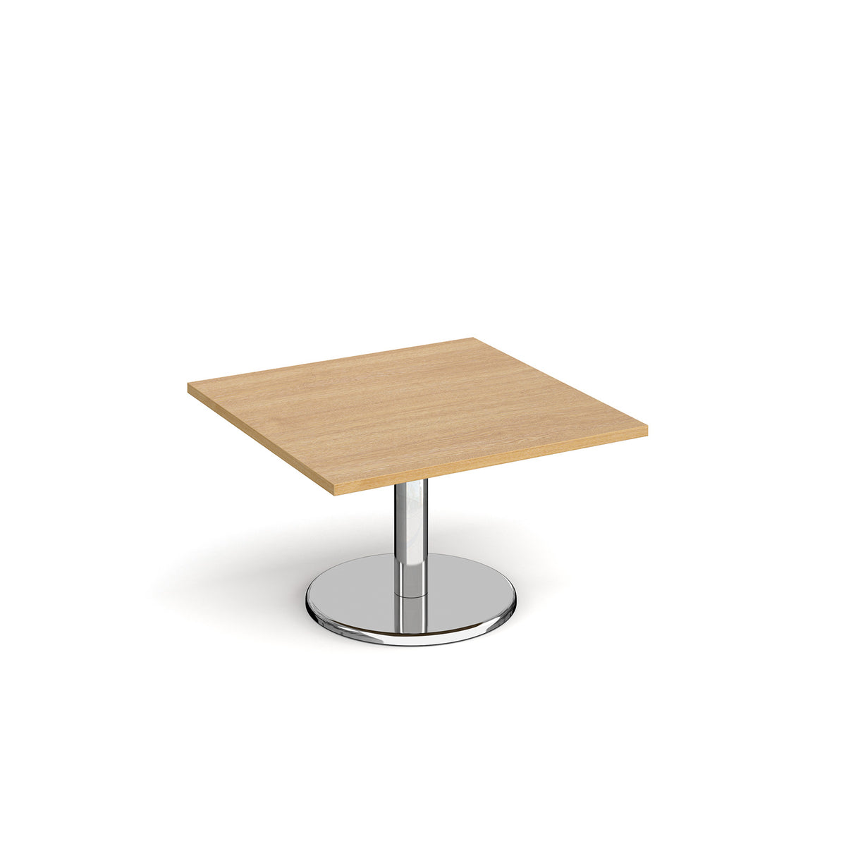 Pisa square coffee table with round chrome base 800mm - oak - view 1
