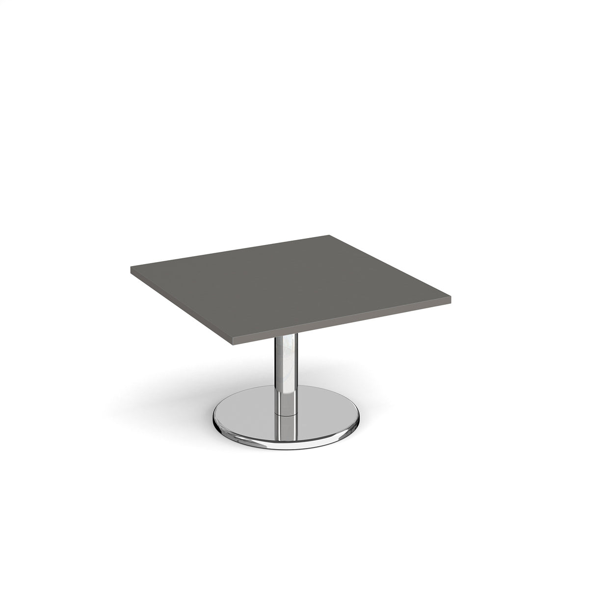 Pisa square coffee table with round chrome base 800mm - Onyx Grey - view 1
