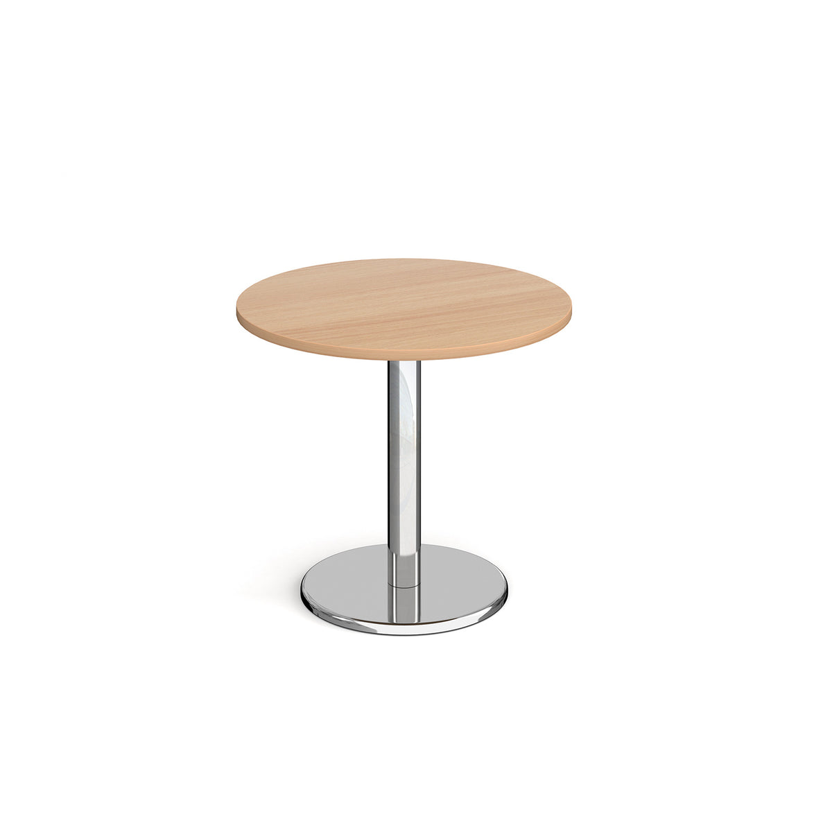 Pisa circular dining table with round chrome base 800mm - Beech - view 1