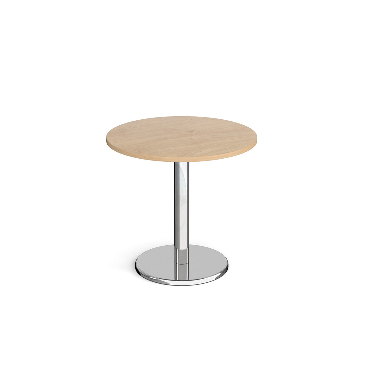 Pisa circular dining table with round chrome base 800mm - Kendal oak - view 1