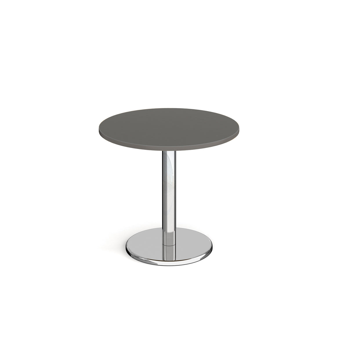 Pisa circular dining table with round chrome base 800mm - Onyx Grey - view 1
