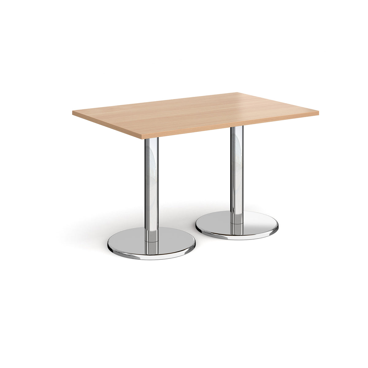 Pisa rectangular dining table with round chrome bases 1200mm x 800mm - Beech - view 1