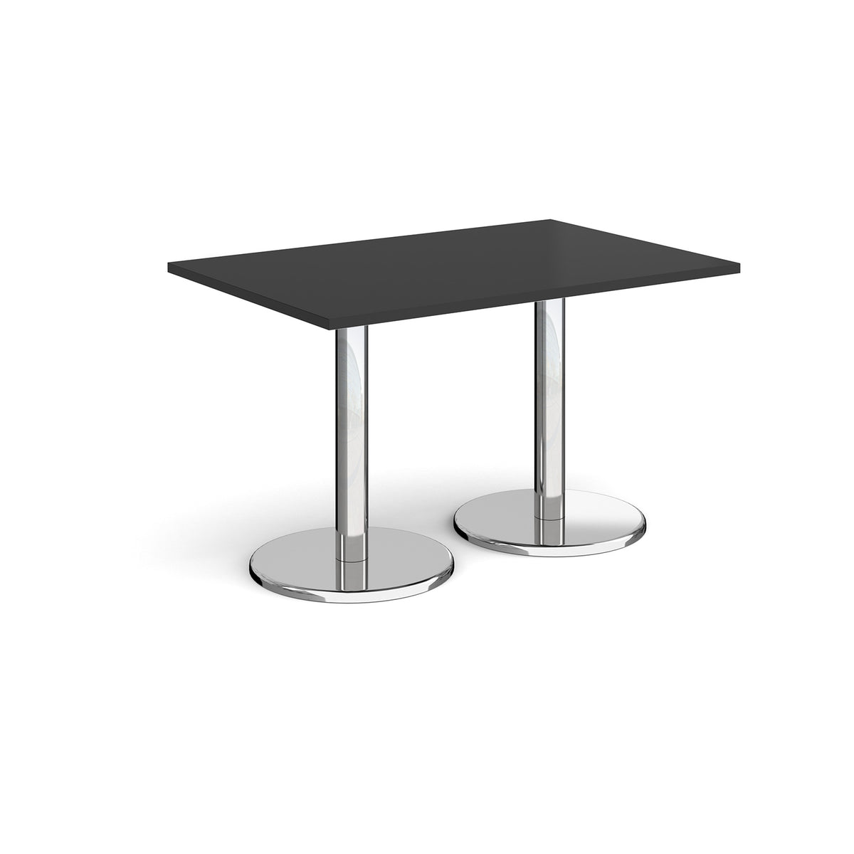 Pisa rectangular dining table with round chrome bases 1200mm x 800mm -  Black - view 1
