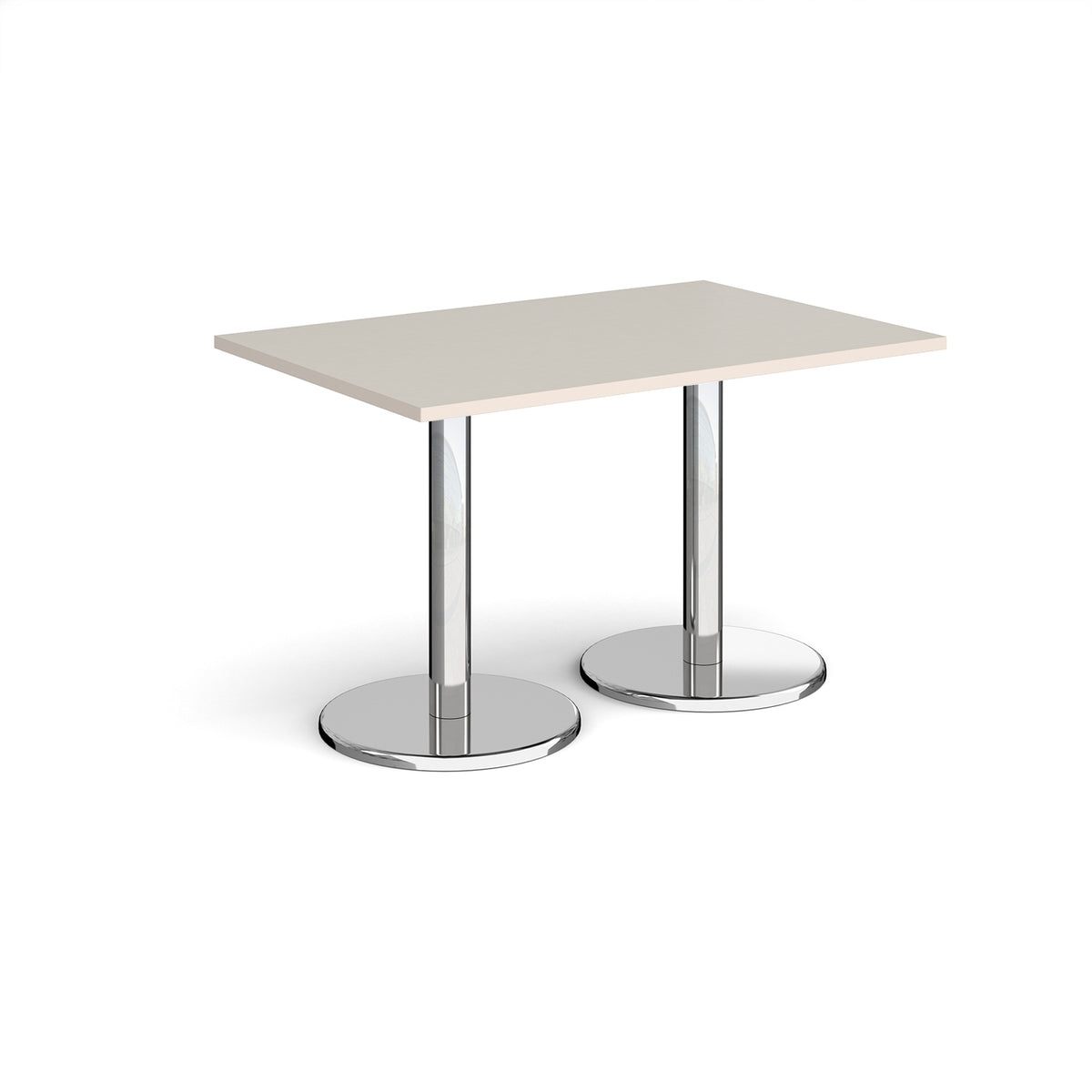 Pisa rectangular dining table with round chrome bases 1200mm x 800mm - Light Grey - view 1