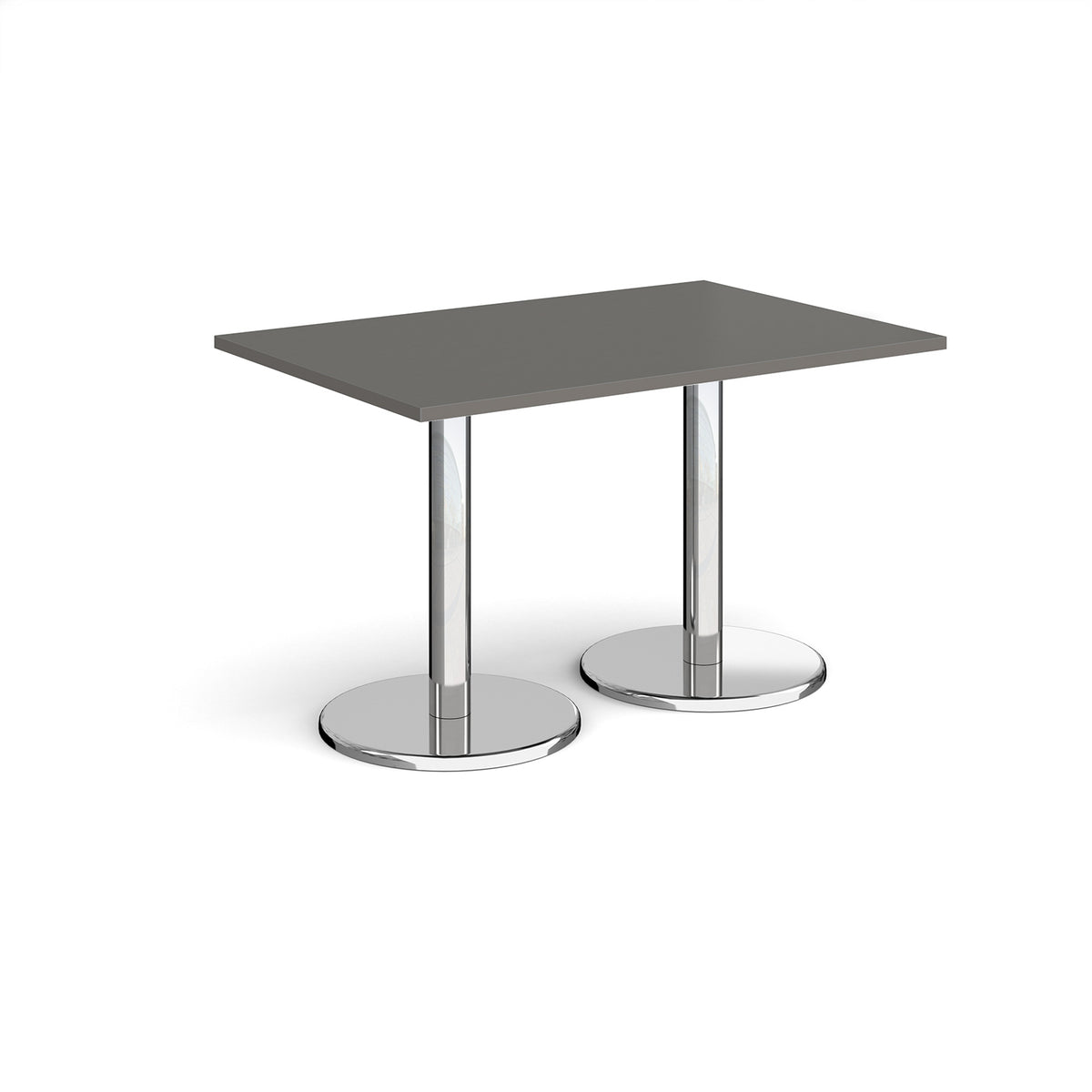 Pisa rectangular dining table with round chrome bases 1200mm x 800mm - Onyx Grey - view 1