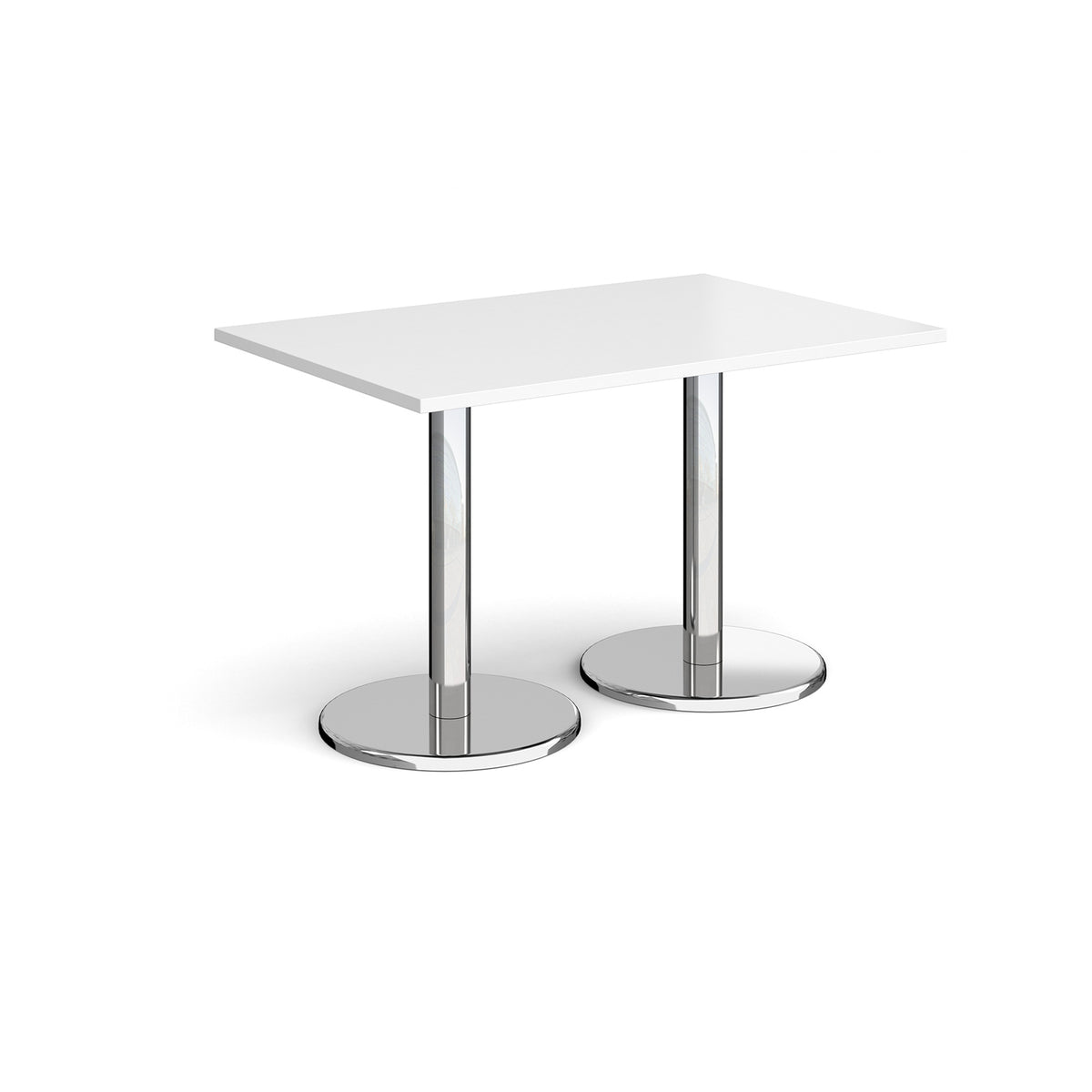 Pisa rectangular dining table with round chrome bases 1200mm x 800mm - white - view 1