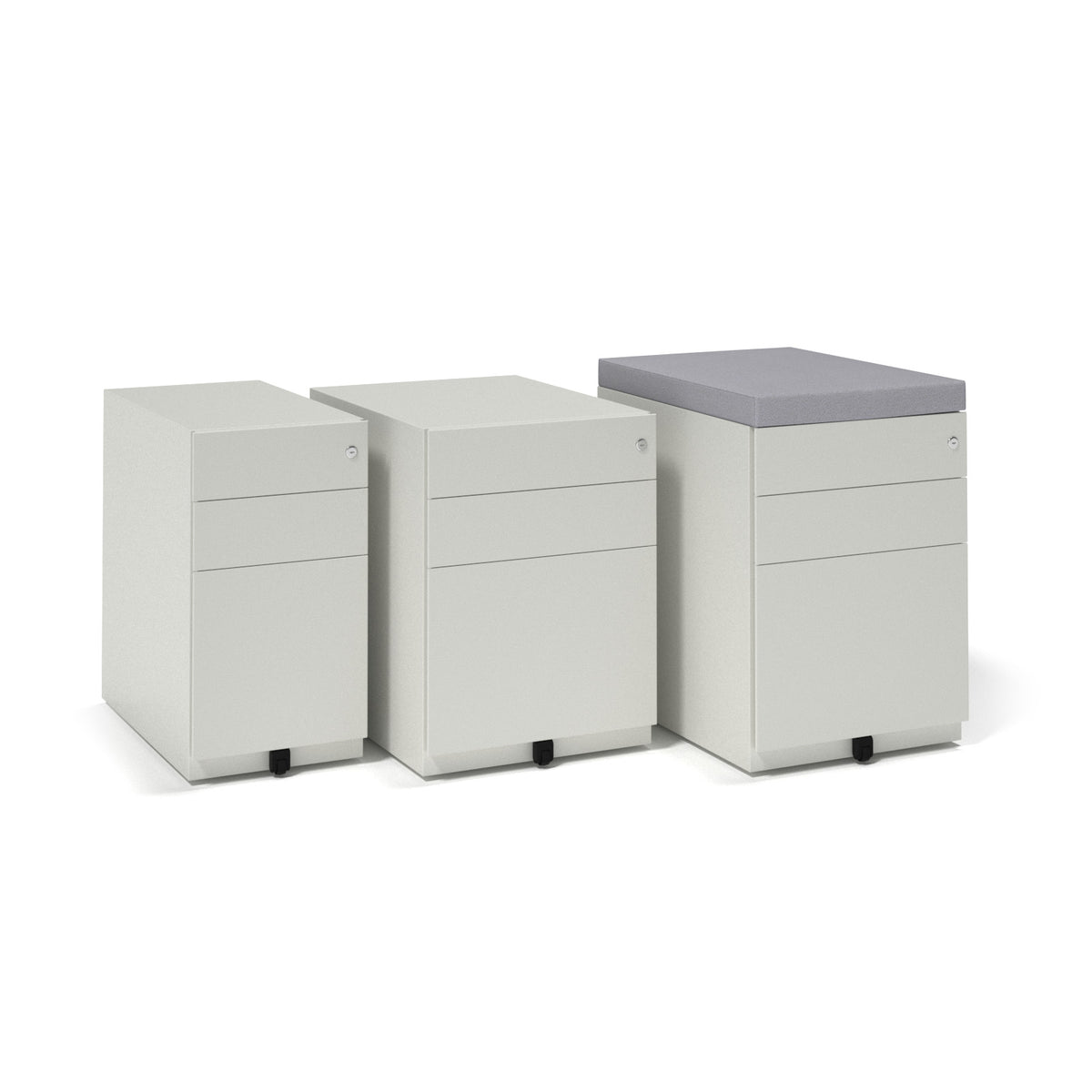 Bisley wide steel pedestal 420mm wide - goose grey - view 2