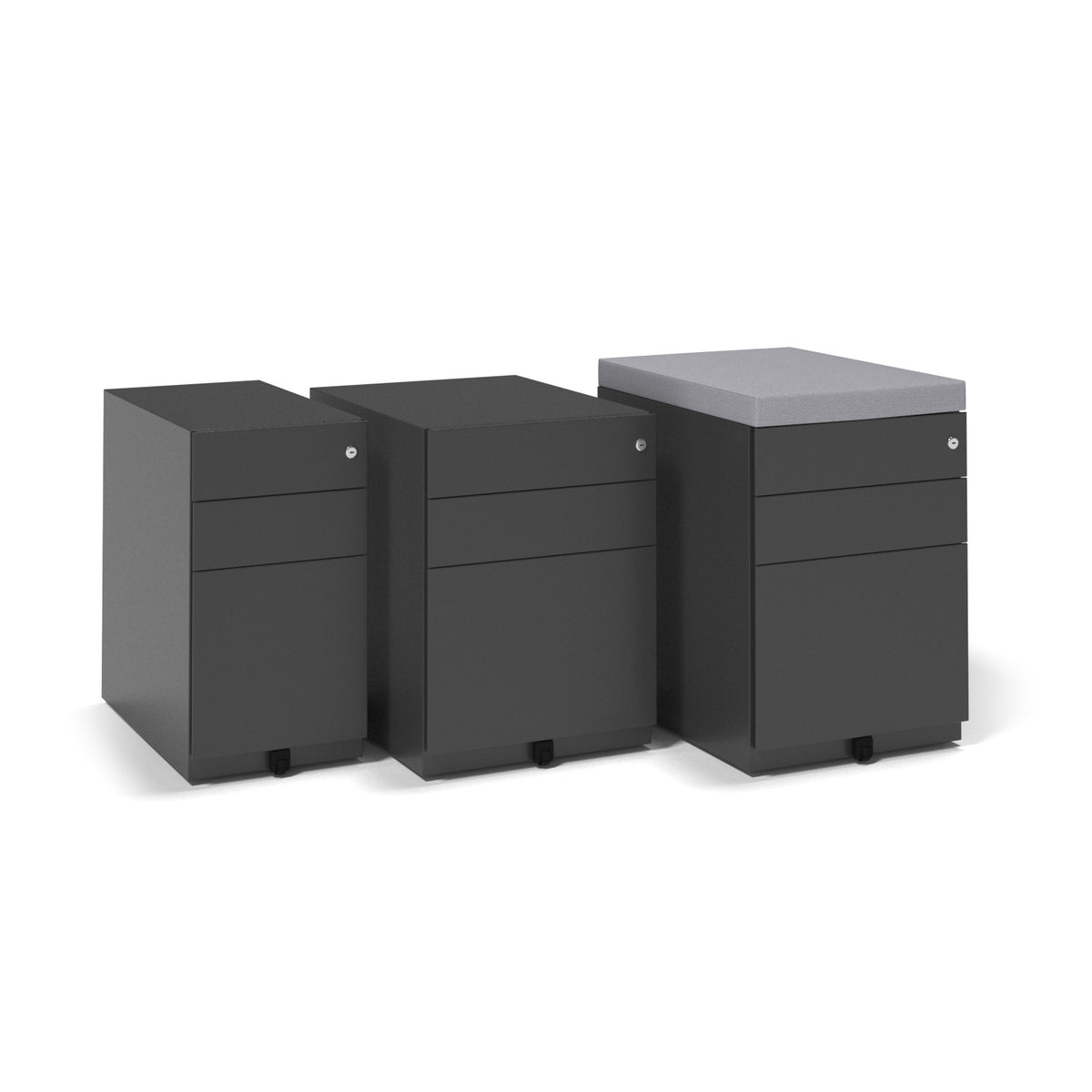 Bisley slimline steel pedestal 300mm wide - black - view 3