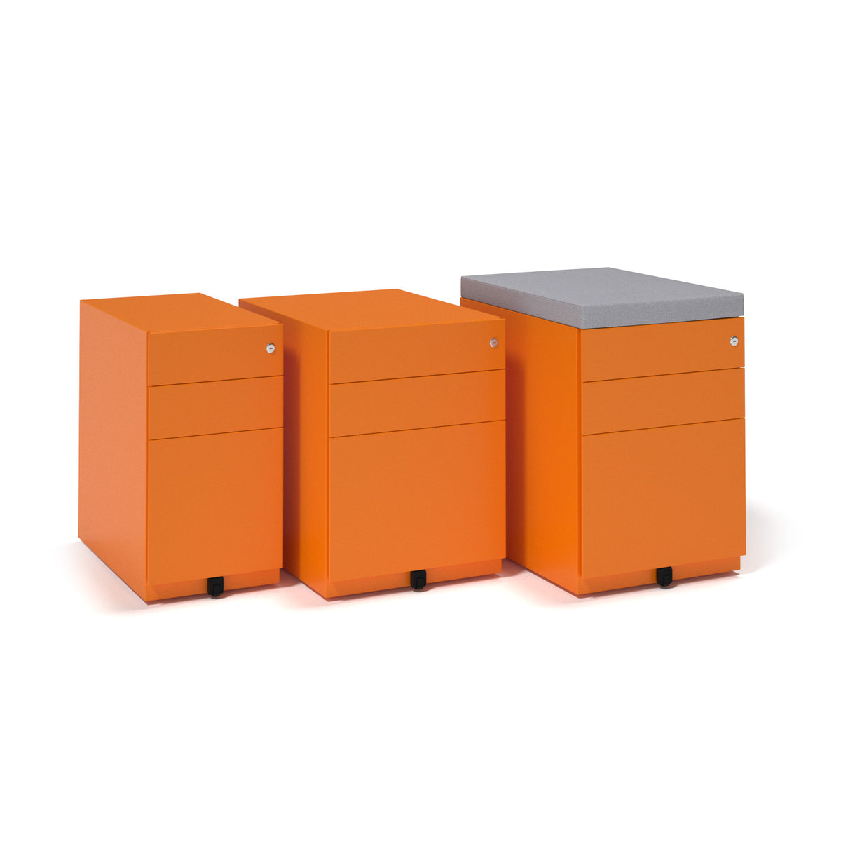 Bisley slimline steel pedestal 300mm wide - orange - view 3