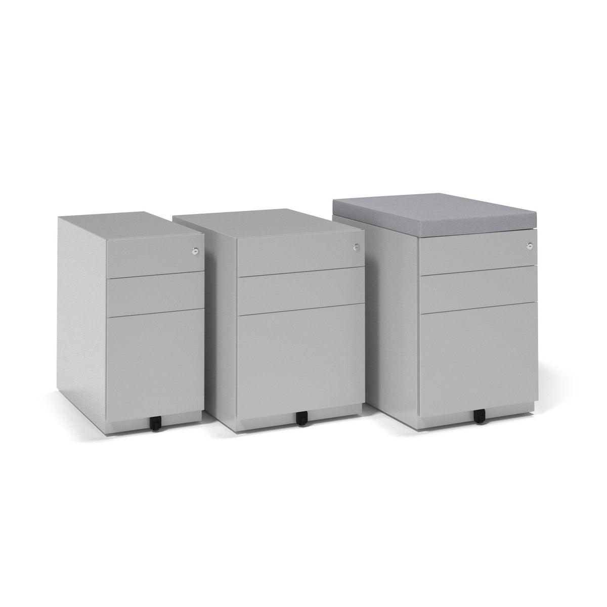 Bisley wide steel pedestal 420mm wide - silver - view 2