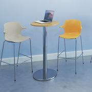 Pisa rectangular poseur table with round chrome bases 1200mm x 800mm - Beech - view 2